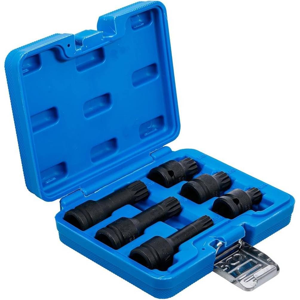 D-Work - Set di boccole a percussione, 6 pezzi, 12,5 mm (1/2), dentatura multipla interna XZN M14-M18, resistenza e precisione