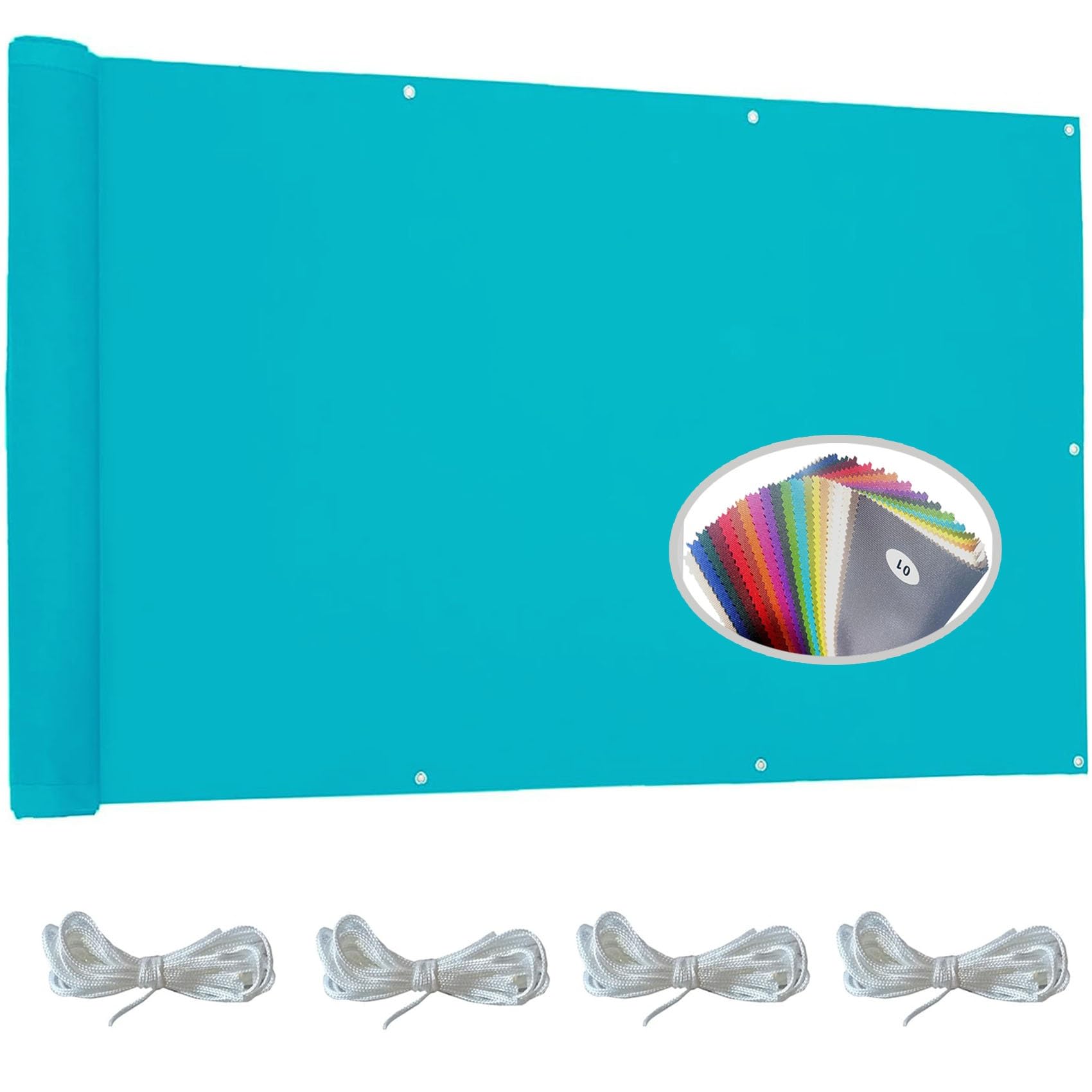 Sonnensegel 2m X 3,8m Wasserdicht & UV-Schutz 98% – Hellgrau, Inkl. Befestigungsseile