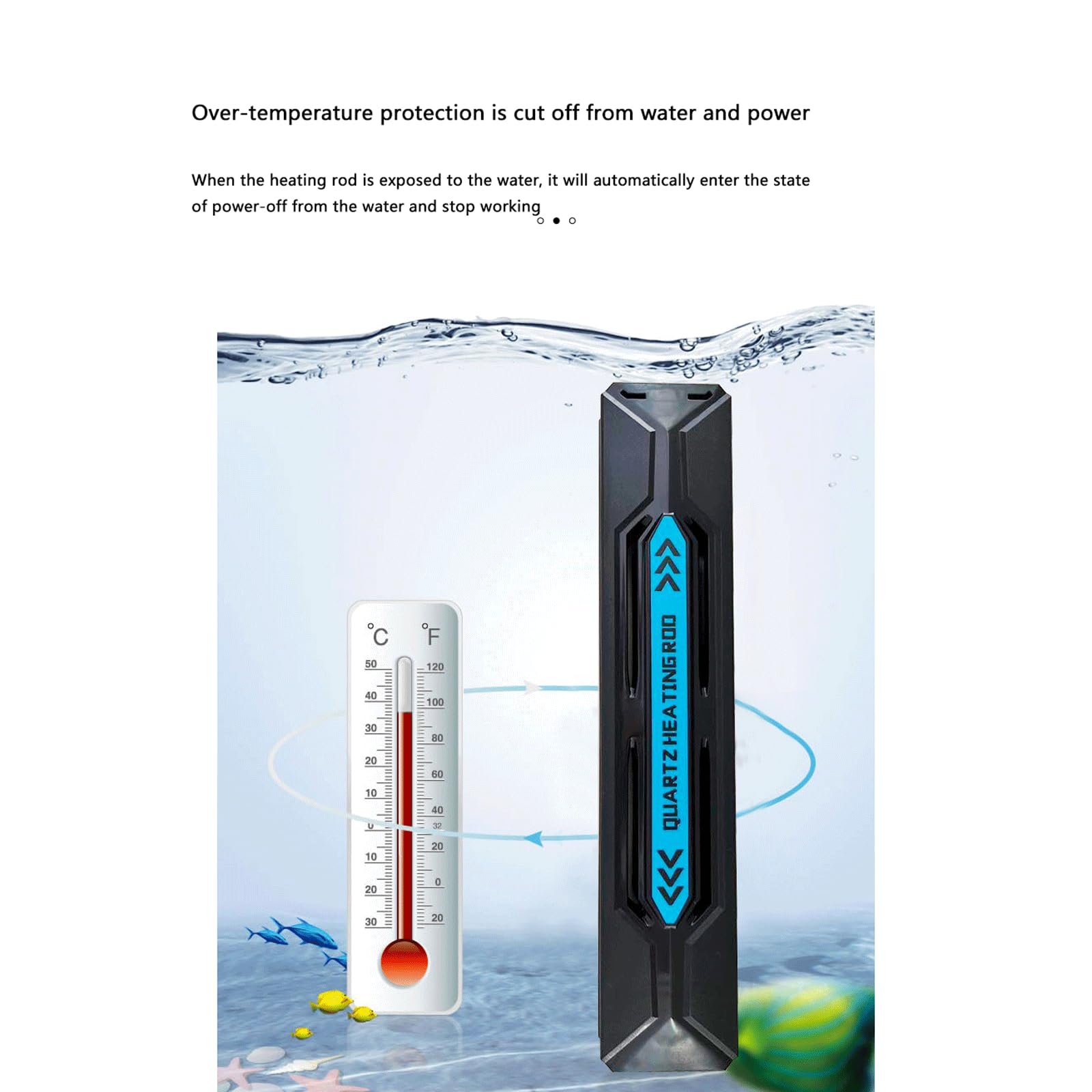 Asta riscaldante per Acquario per Acquario Riscaldatore Automatico a Temperatura costante a Prova di Esplosione Piccola Asta riscaldante, 200 W (50 W)