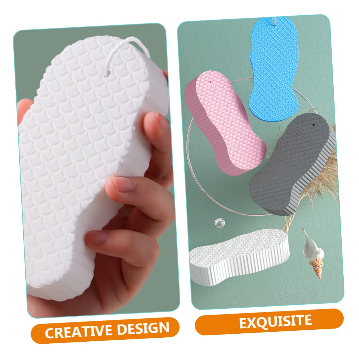 minkissy 20 esponjas de baño esponjas de limpieza para el hogar, accesorios de masaje, cepillo de esponja para baño, herramienta de portátil, esponja para baño, suministro de bebé, toalla de