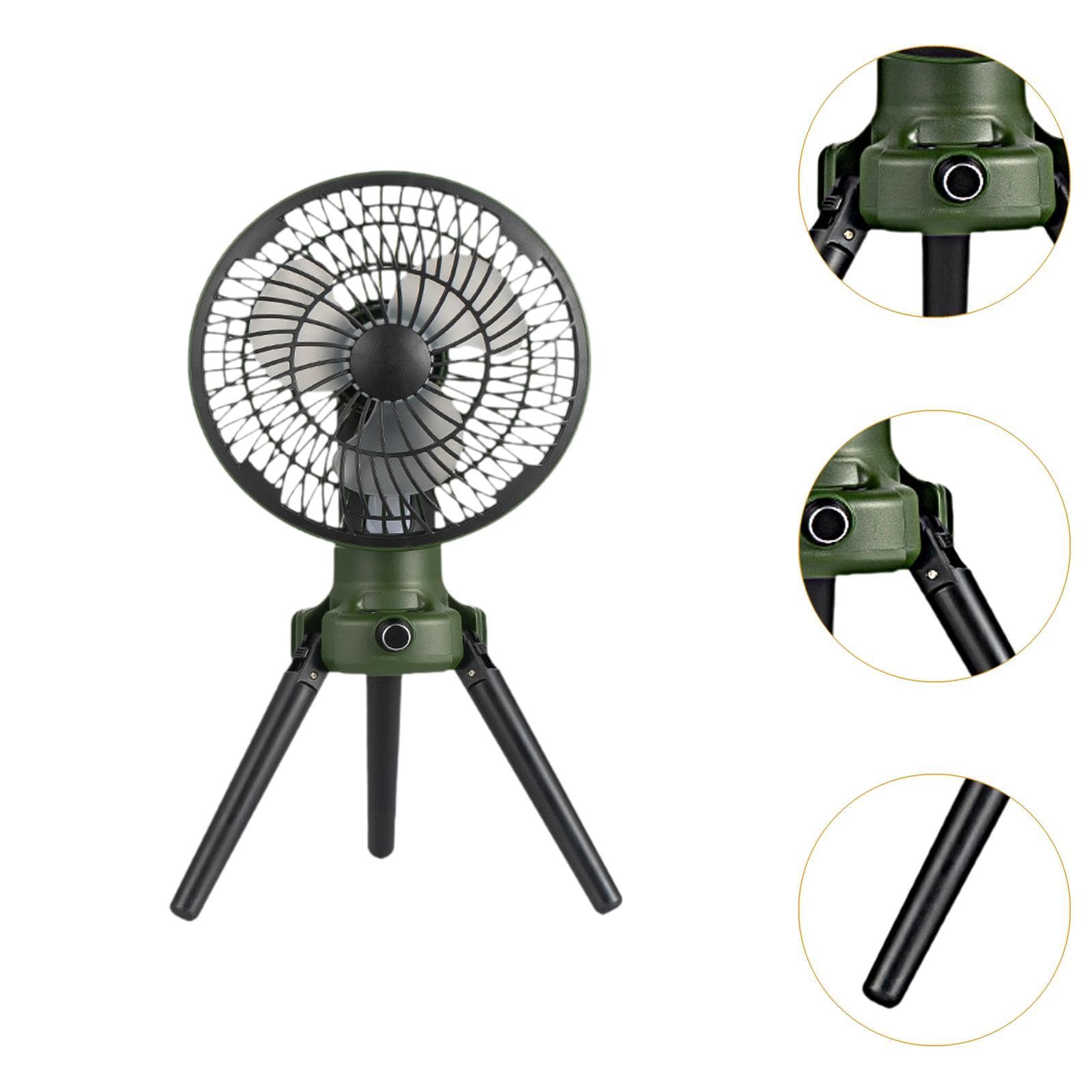 Baoblaze Ventilatore da Campeggio Ventilatore Esterno Portatile Potente Ventilatore da scrivania con Luce per Picnic, Camera da Letto,