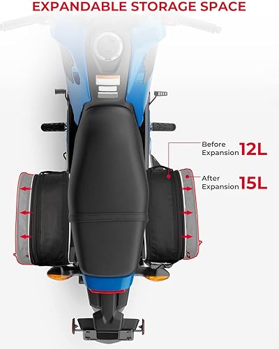 Miniatura 3 de KEMIMOTO Alforjas para motocicleta, impermeables, 30L (15 L*2) compatibles con Super Cub Navi Z125 Grom 2024 2023 2022 Bolsas laterales de