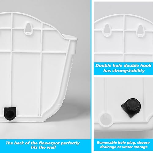 Miniatura 4 de 4 macetas de pared de 8 pulgadas para plantas de interior y exterior, valla de barandilla de cubierta de alta calidad, autorriego para suculentas,