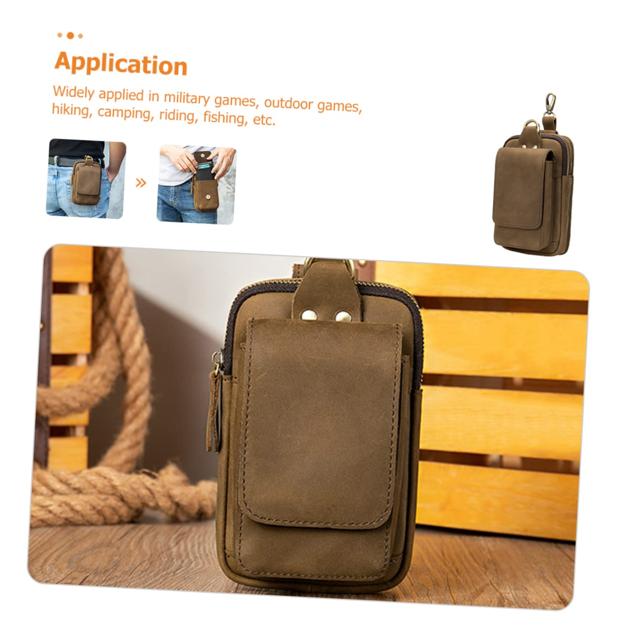 Pochette de Ceinture pour Téléphone Portable Grosse en PU, Holster