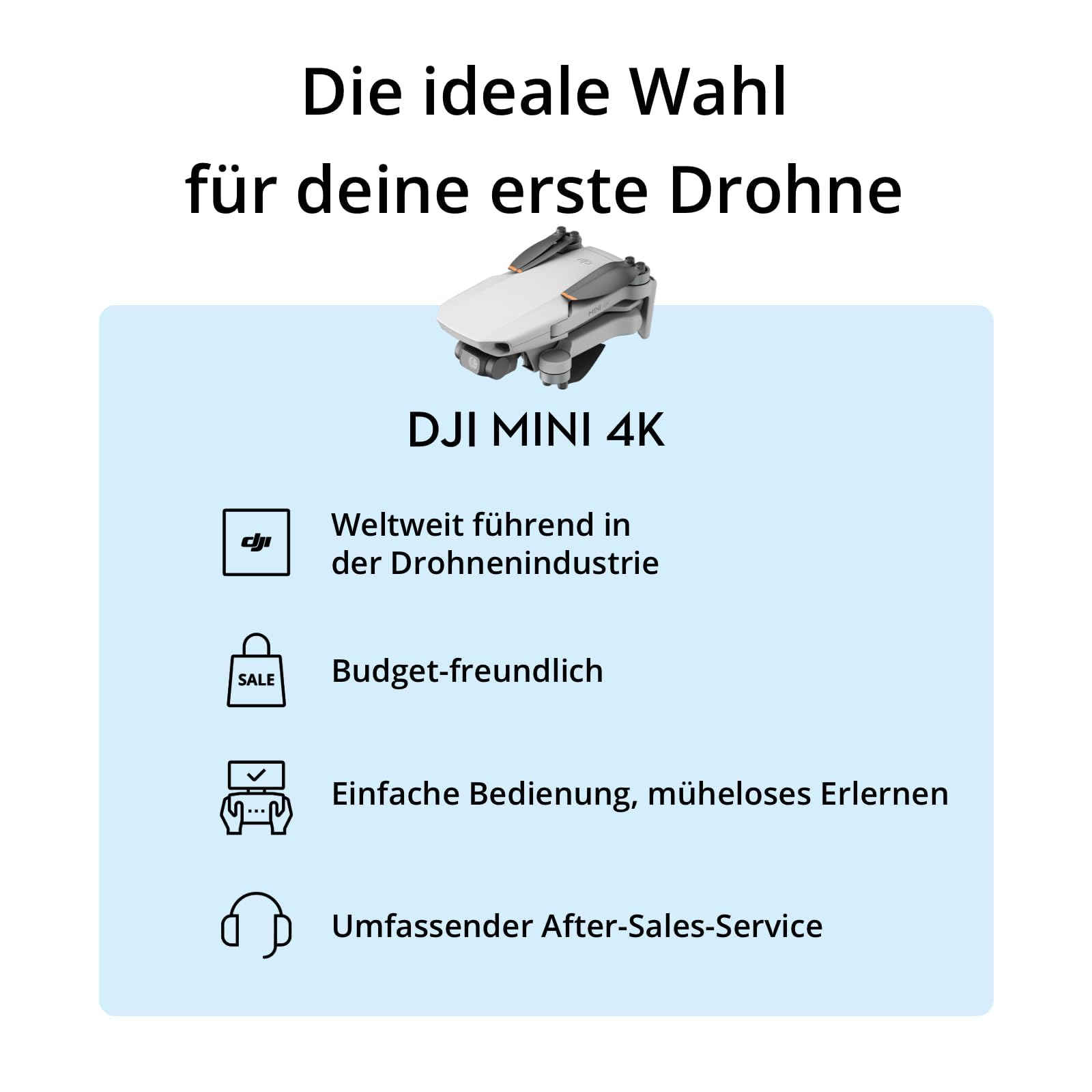 DJI Mini 4K Fly More Combo Drohne 4K UHD Kamera unter 249 g 3-Achsen Gimbal 10 km Videoübertragung 3 Akkus 93 min Flugzeit C0