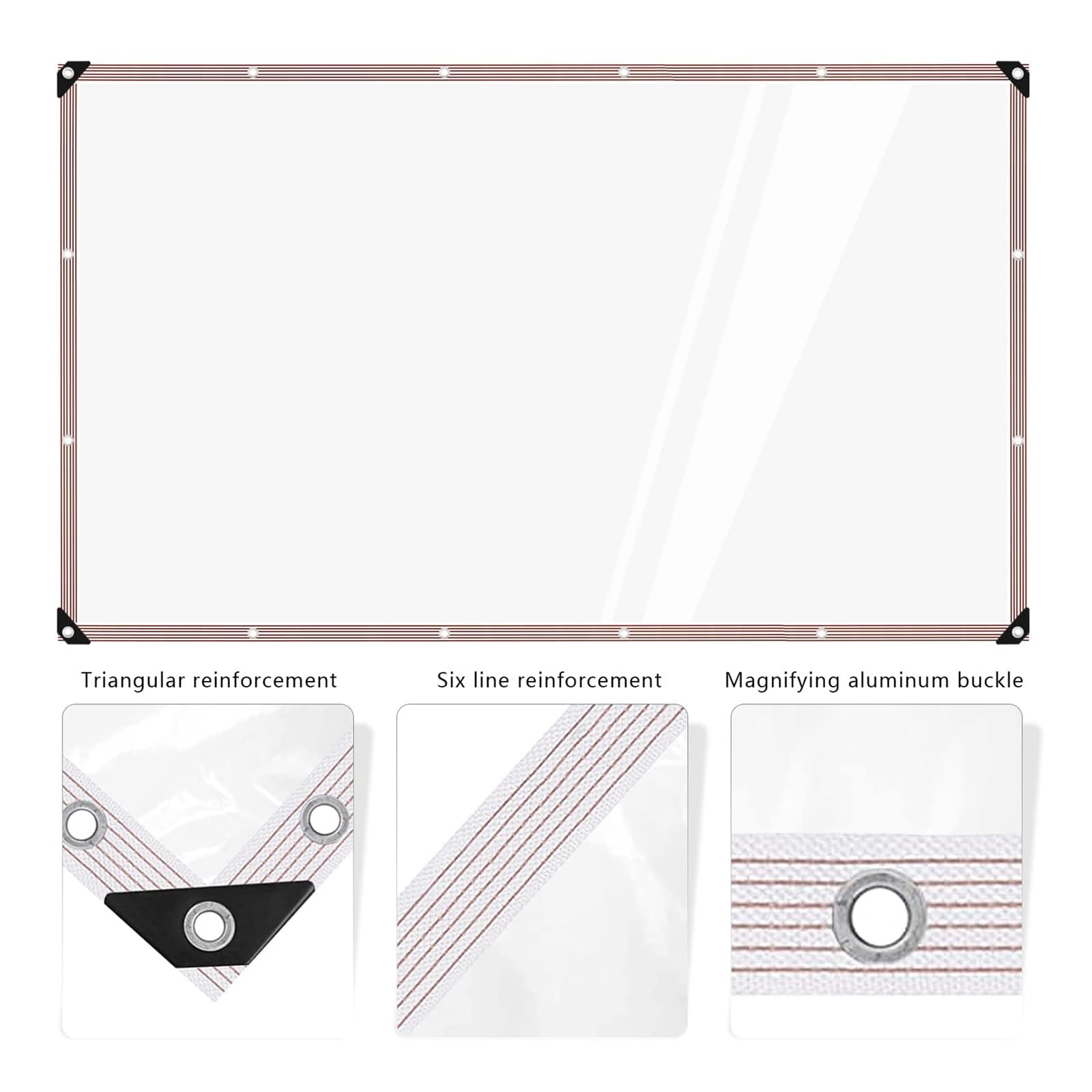 Bâche Transparente Avec Oeillets 225 X 490 Cm 400G M², Imperméable