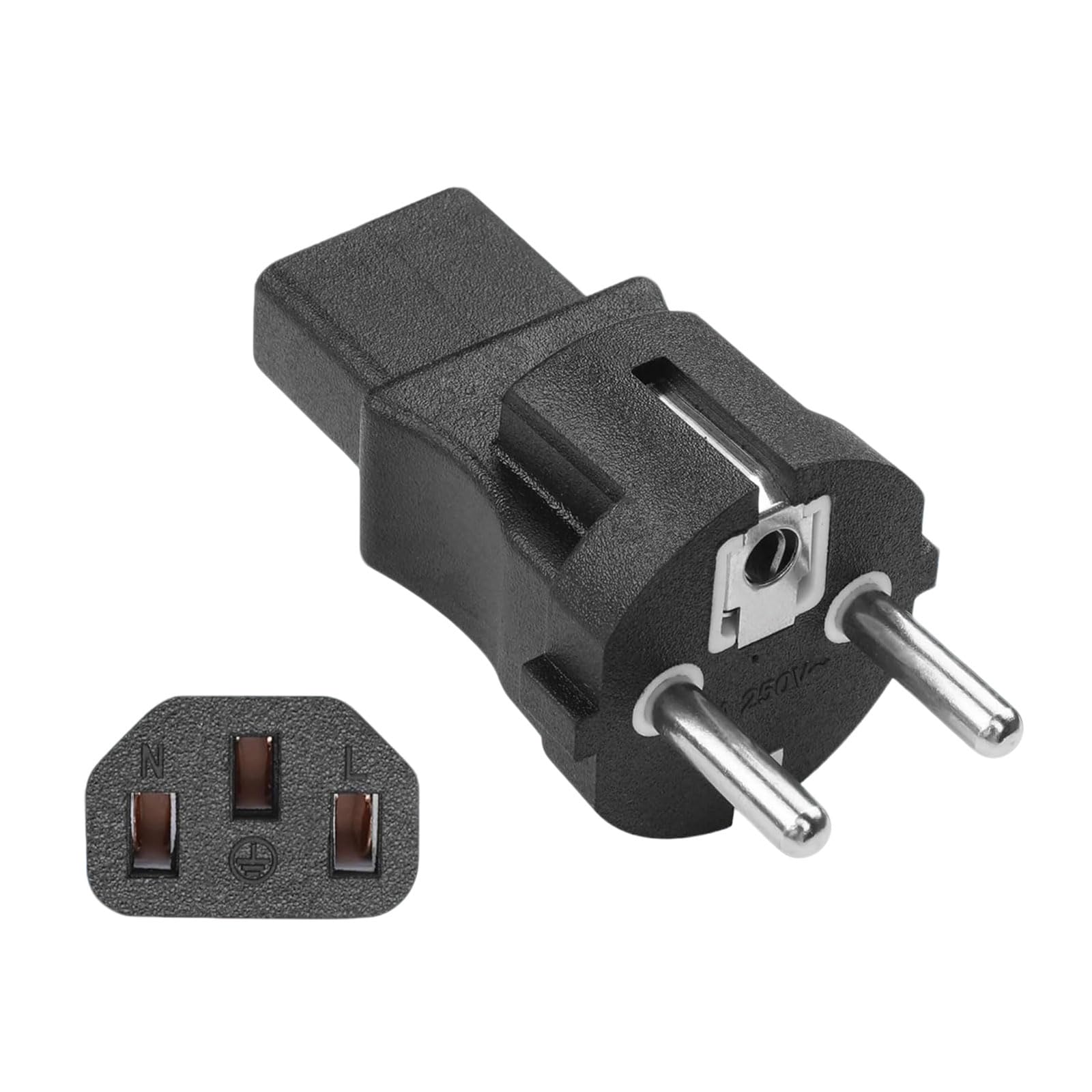 MejaRizon Schuko Stecker Stromadapter, Europäischer CEE 7/7 Stecker für Laptop und Kabelgeräte, C13 C5 Kaltgerätestecker Schutzkontakt für Laptop oder Kabel Geräte PS3 PS4 PRO (CEE7 auf C13)