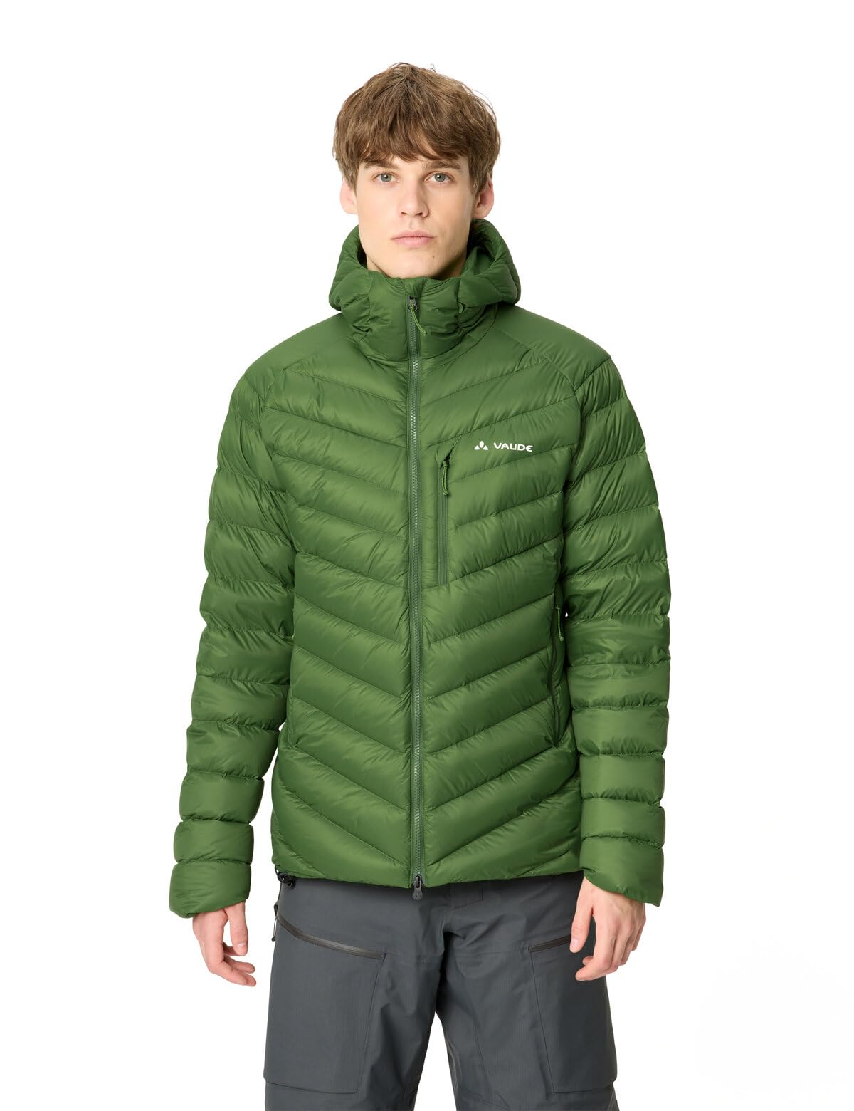 VAUDE Giacca da uomo Monviso Down con cappuccio da uomo, con piumino 90/10 impermeabile con 800 cuin fill power