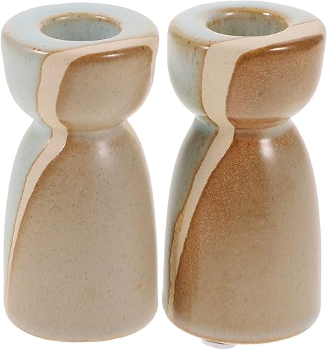 OSALADI 2 portavelas decorativo de cerámica portavelas vintage portavelas de pilar chimenea centro de mesa para boda comedor