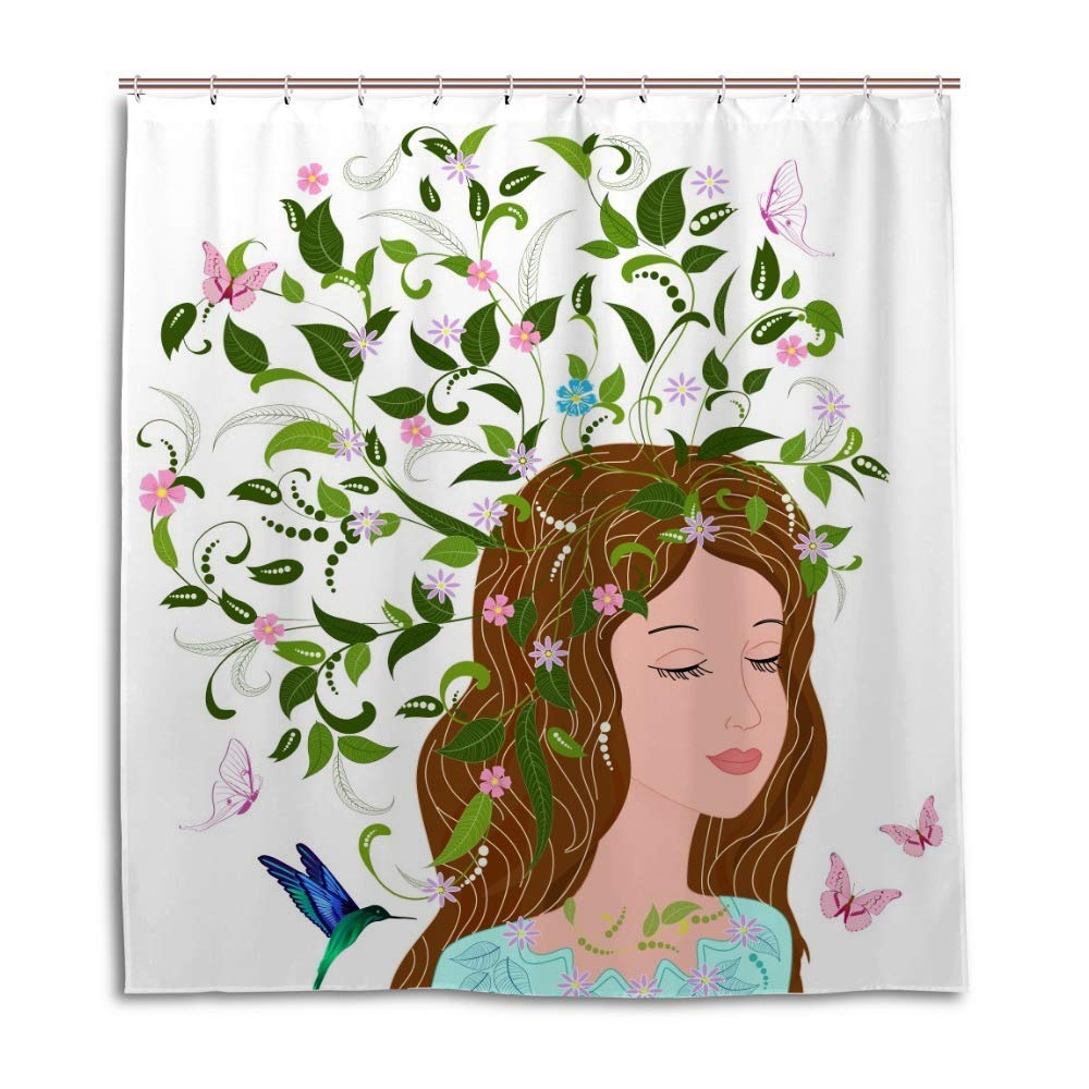 Rideau de douche motif fleurs colorées pour créer un espace bain fille moderne et accueillant