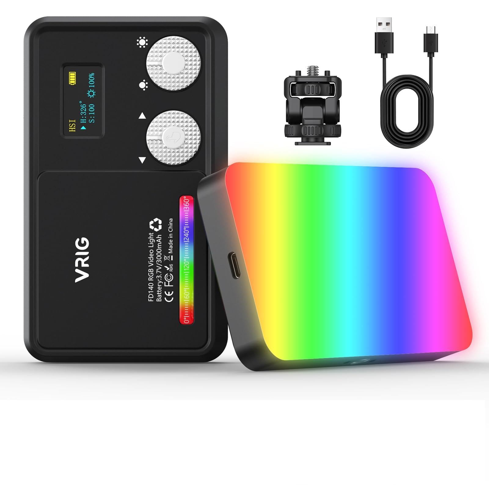 Amazon | VRIG 撮影用ライト RGB LED ビデオライト 小型 撮影照明