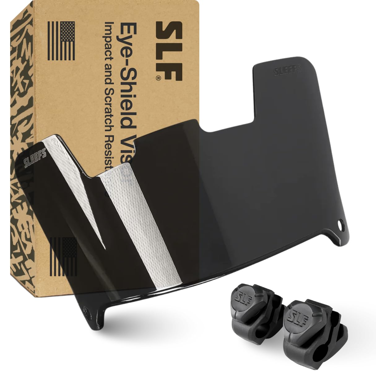 SLEEFS Clear Football Visor for Helmet - Professional Football Visor - Face & Eye Shield - Fits Youth & Adult Helmets - Includes Quick Visor Clips for