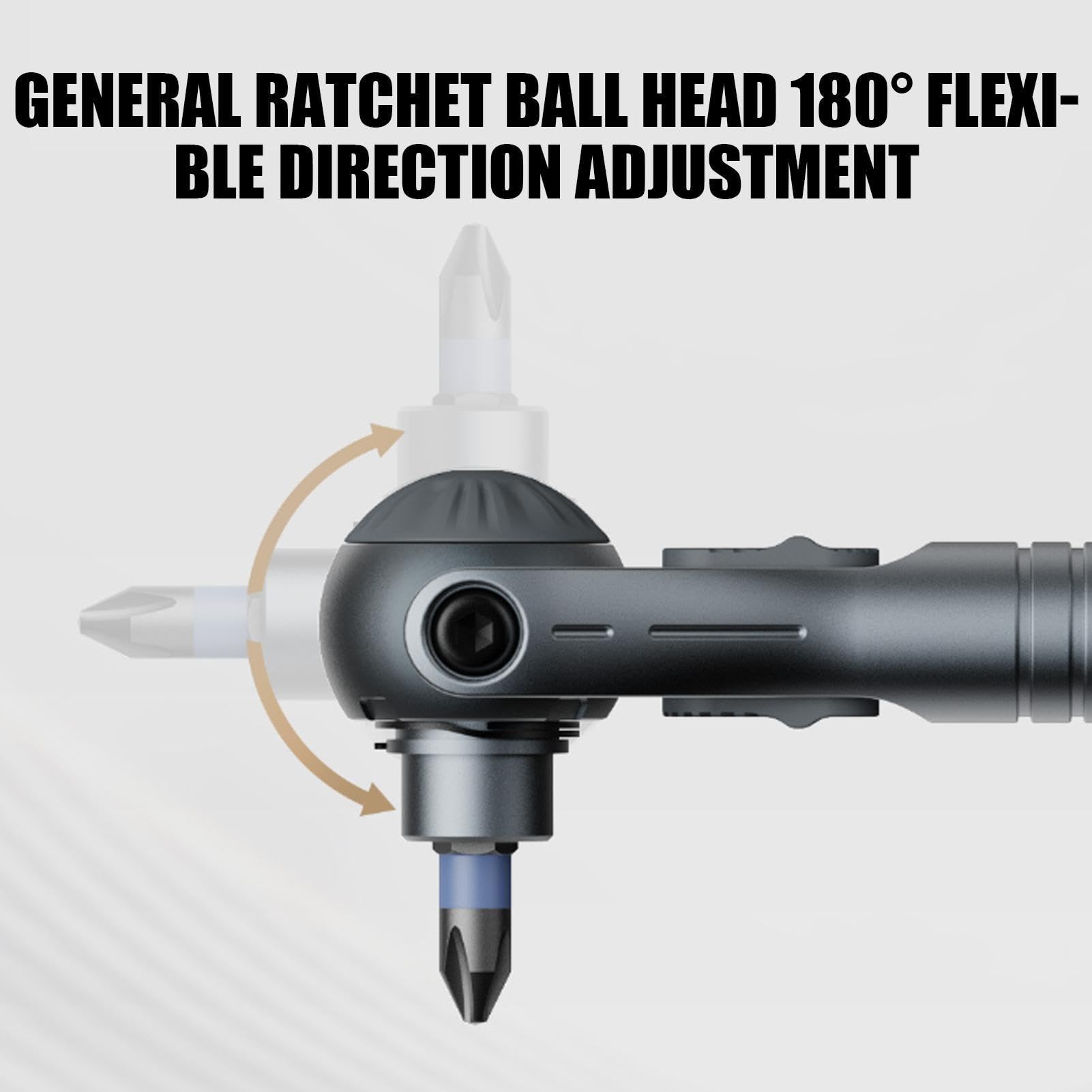 Kit A Cricchetto Cacciavite Rotante 180 Gradi con Set di Utensili | 40 Teste di Precisione Multifunzione per Riparazioni Auto e Meccanica con Rotazione Completa
