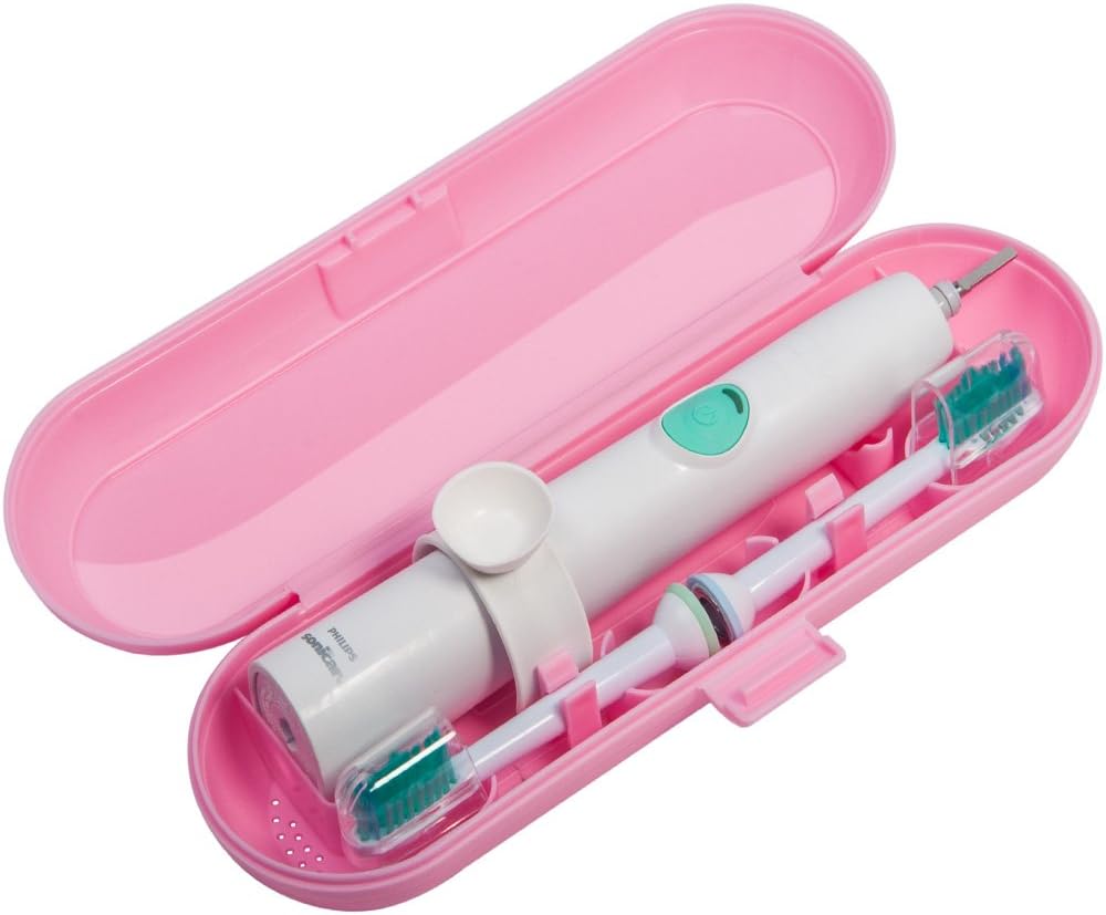 Nincha Portable Electric Toothbrush Travel Case for Philips Sonicare Series-Durable, Environmentally Friendly, Breathable, Food-Safe Plastic Material(Pink)