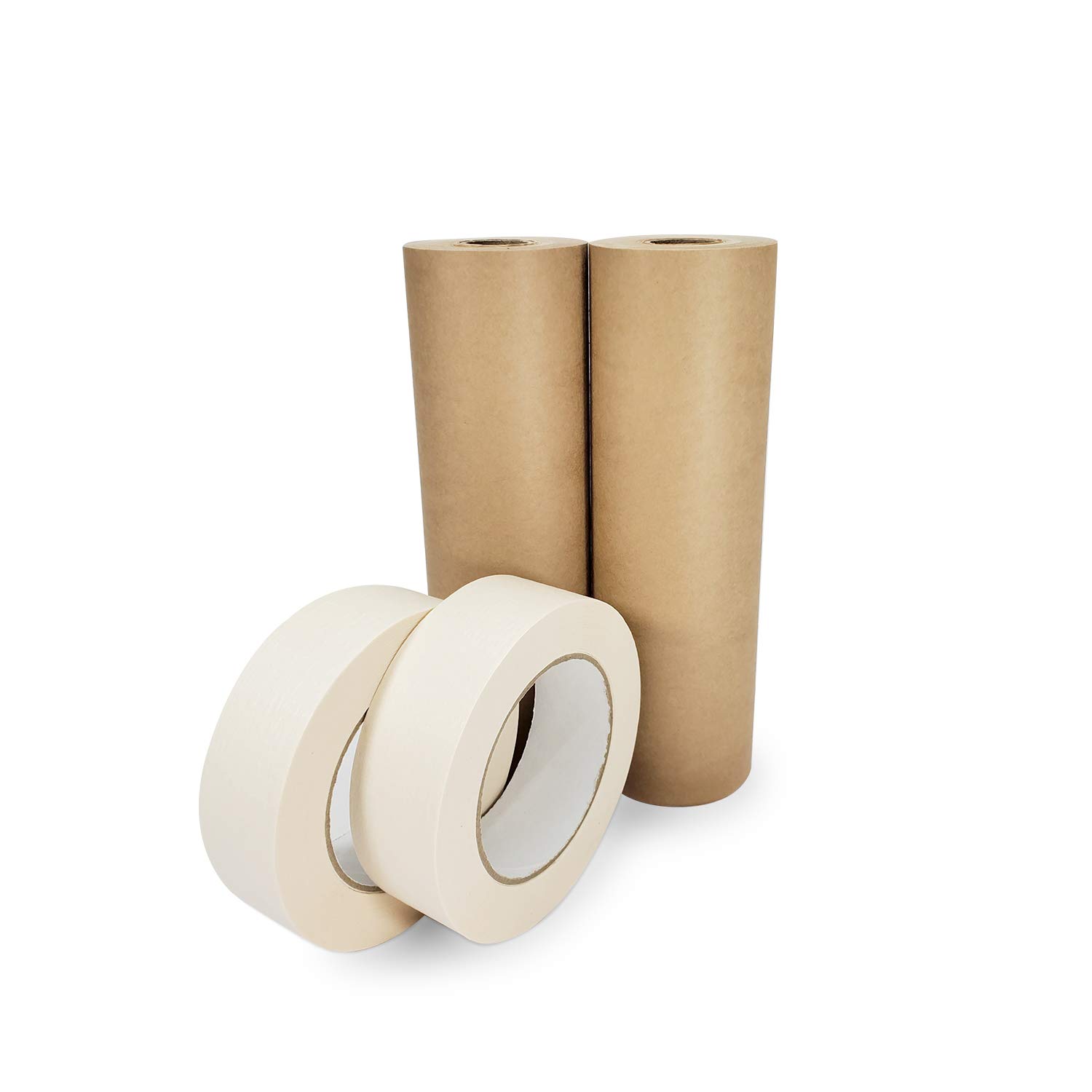 IDL Packaging Masking Paper with Tape Rolls. Brown Masking Paper Roll