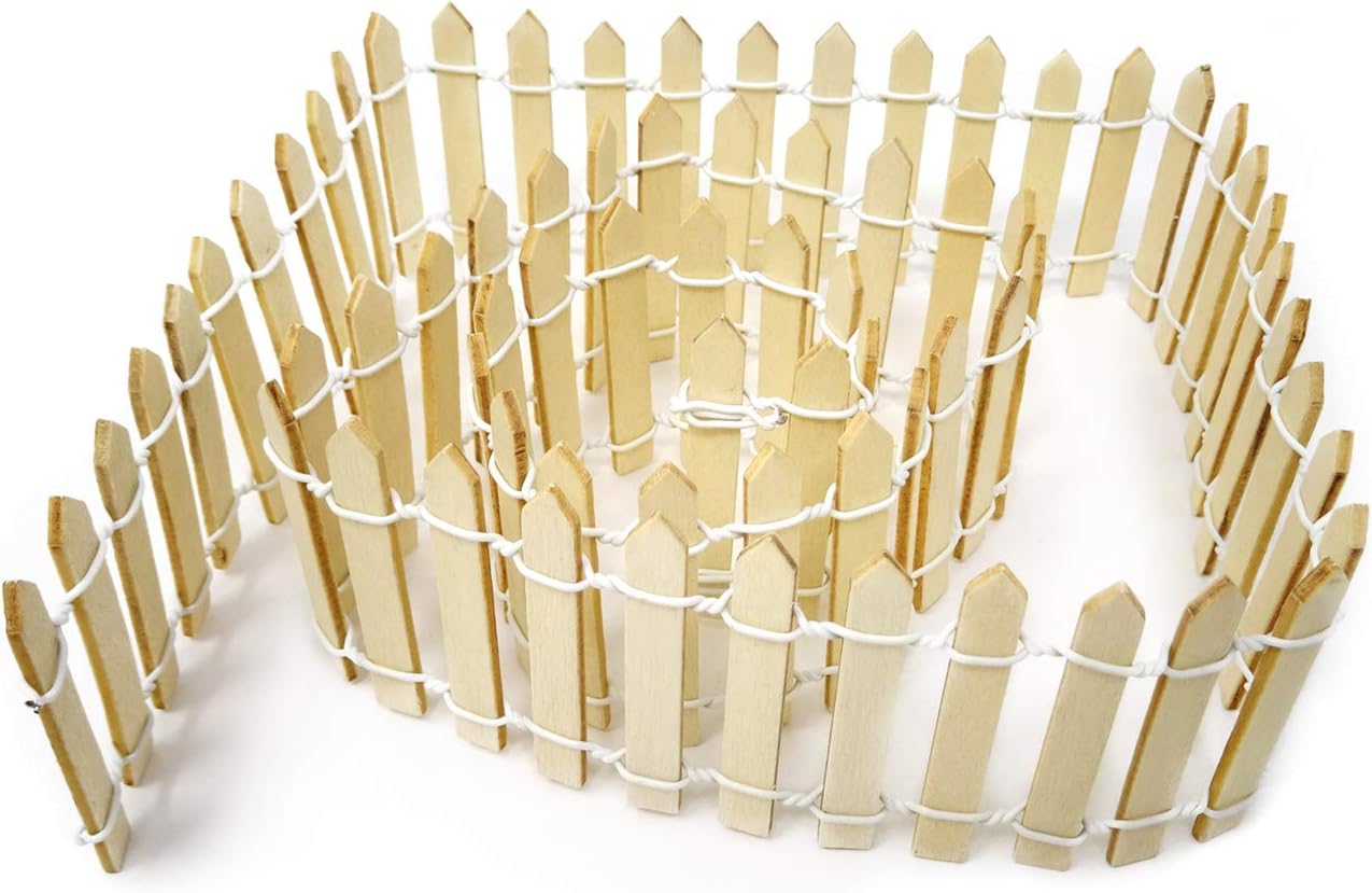HONBAY 2PCS Wooden Miniature Garden Decorative Picket Fences Palisades for Ornament (Length: 90cm/35inch) (Wooden) - Image 5
