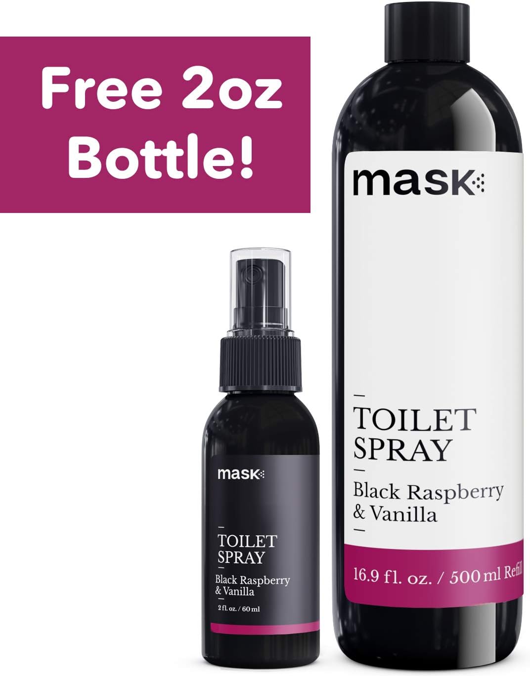 Mask Toilet Spray, Black Raspberry & Vanilla, 16-Ounce Refill, Deodorizer Bathroom Spray