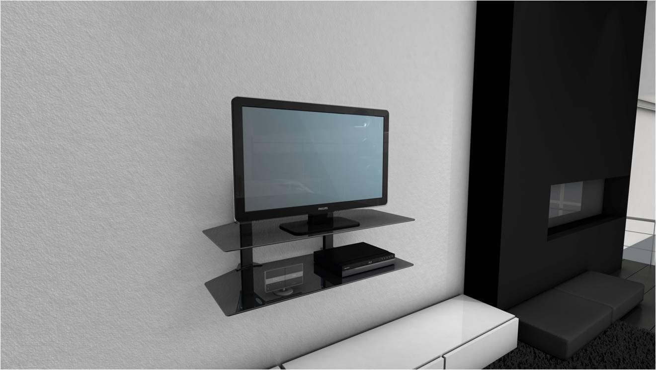 Cambre DW1B-BB Sky Shelf On Wall Double Wide AV Shelf System (Black)