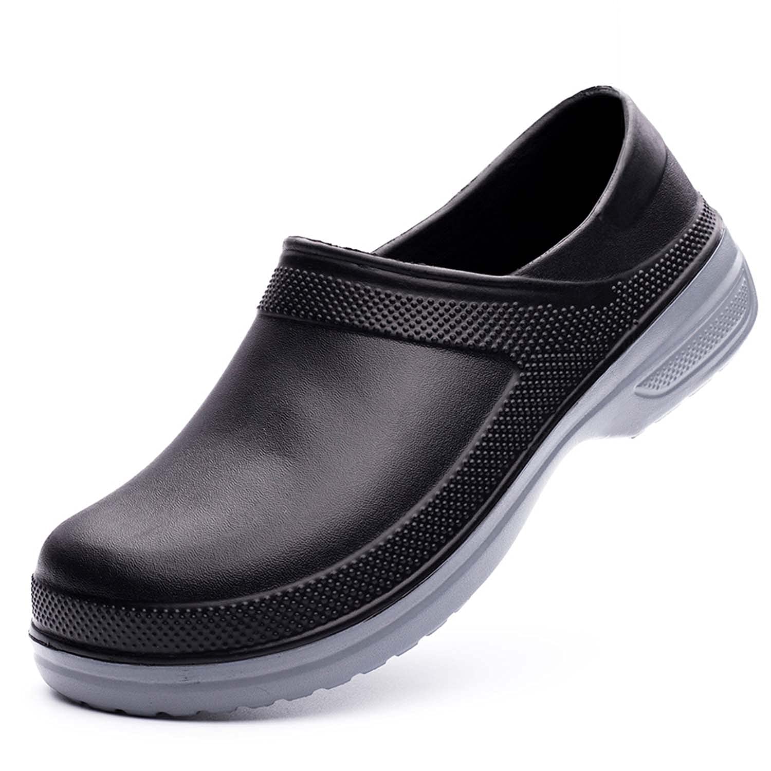 Chef Shoes for Men Women Non-Slip Oil Resistant Waterproof Work Shoes Comfortable Fashion Nursing Nurse Shoes for Crews Gardener Men Women Indoor Outdoor Chef Clogs Black 35