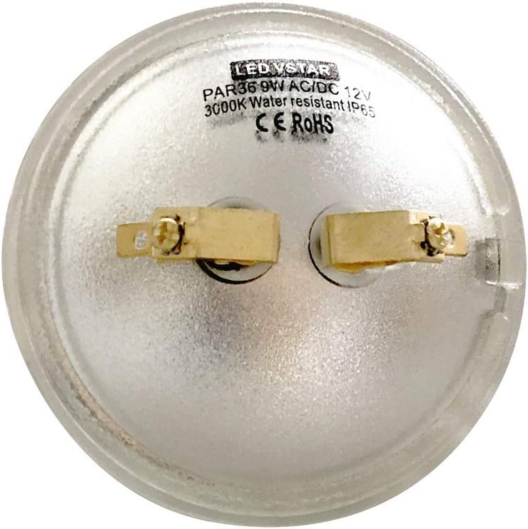 Vstar LED PAR36 9W (Eq to 50W Halogen) 12V AC/DC Lamp Landscape Waterproof (4 Pack-Warm White)