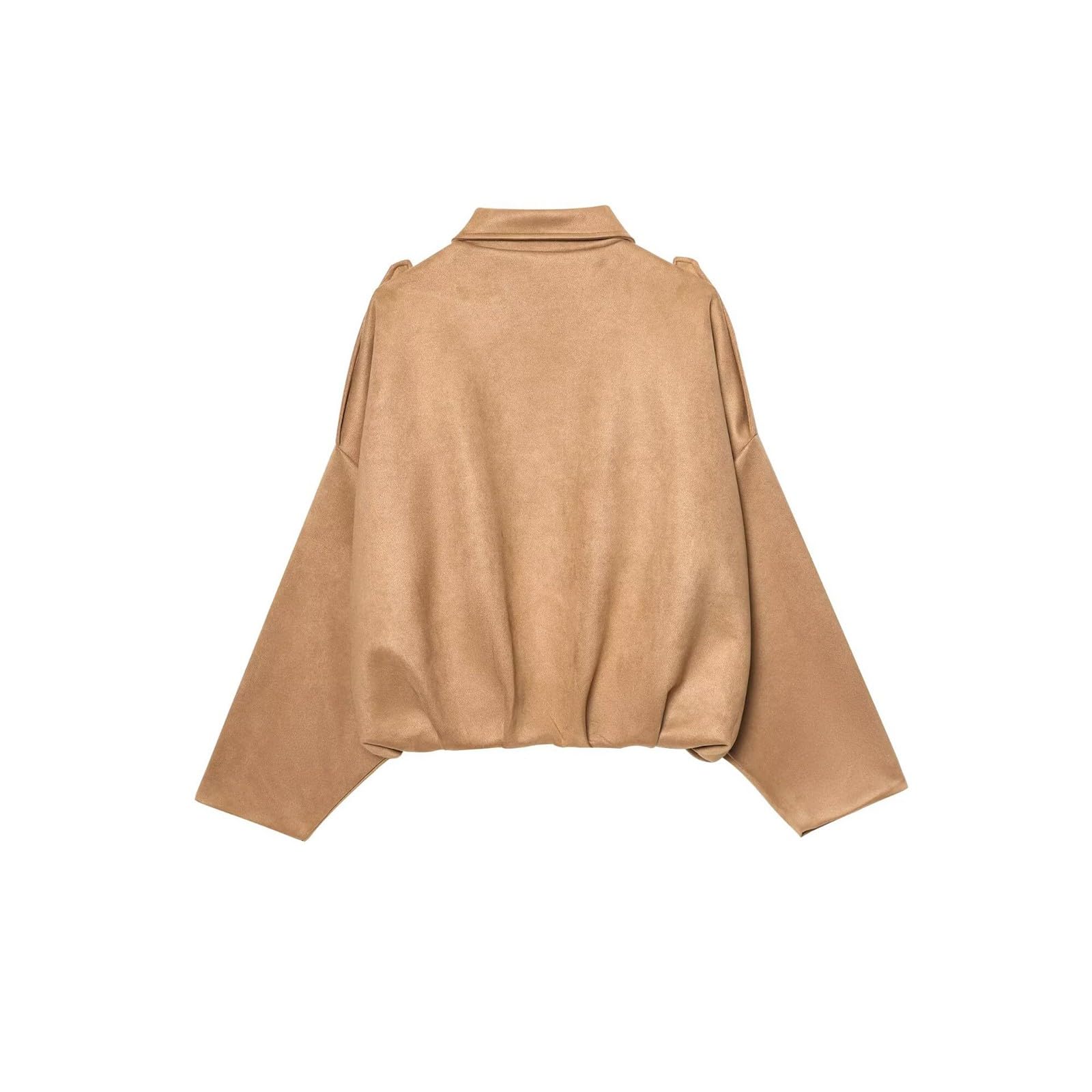 Giacca da donna vintage in finta pelle scamosciata oversize a maniche