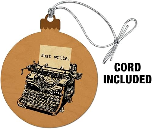 Miniatura 2 de GRAPHICS & MORE Just Write - Adorno de madera para árbol de Navidad