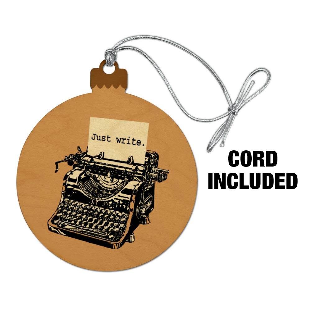 GRAPHICS & MORE Just Write Antique Typewriter Writer Author Wood Christmas Tree Holiday Ornament