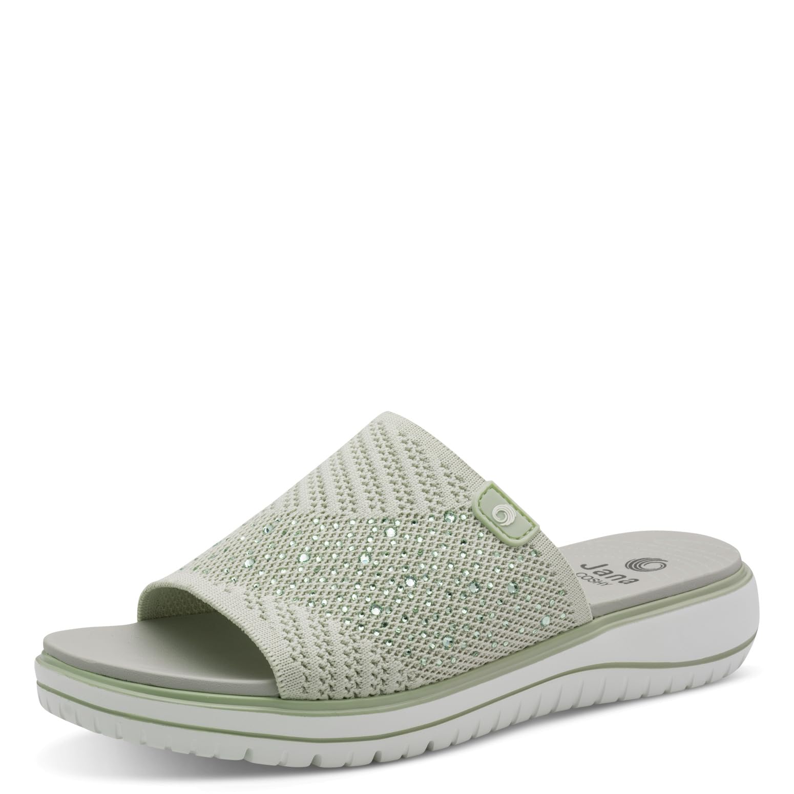 Jana Women's Coshy Mule Flat 8-27264-46 Sandal, Lt Sage, 4 UK