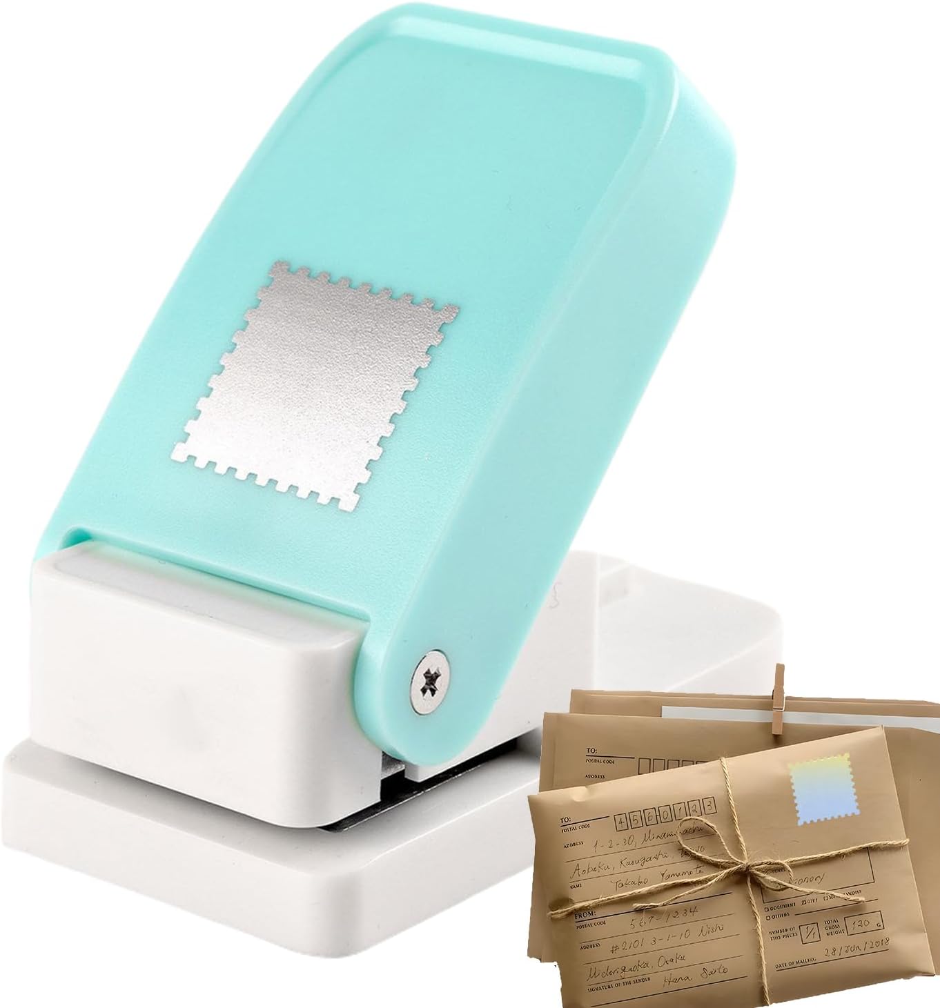 – Postage Stamp Punch | Square Rectangle DIY Scrapbook Supplies - Paper Punch Stamp Hole Puncher - for Scrapbooking Album Photo Art Projects Home Office Classroom Kids Adults