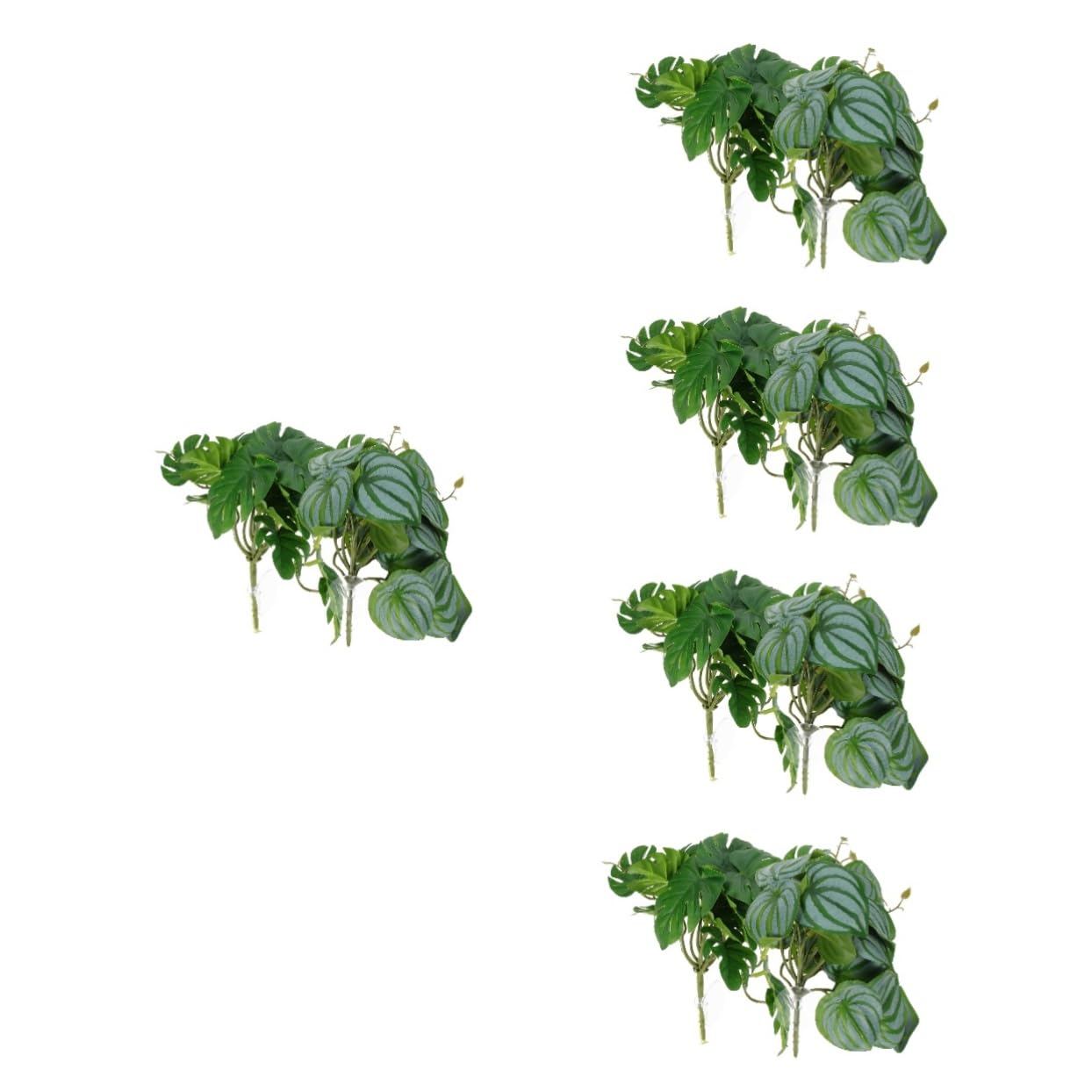 FRCOLOR 10 unidades de plantas de reptiles, hojas artificiales, contenedores de cristal, plantas artificiales, plantas de cristal, hojas artificiales, simulación de plantas, decoración de acuario,