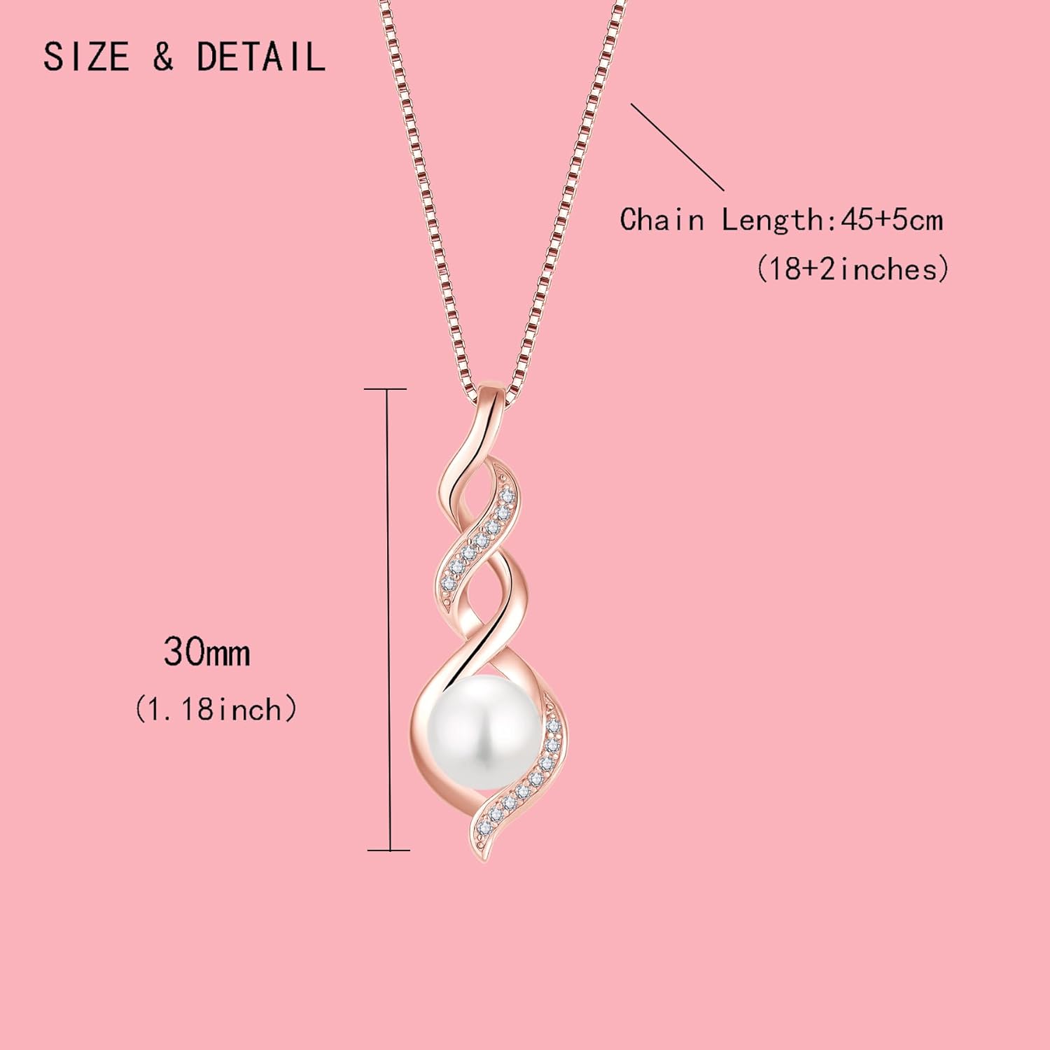 Pearl Necklace for Women 925 Sterling Silver Pearl Pendant Necklace Dainty Single Real Pearl Necklace Birthday Anniversary Jewelry Gifts for Wife Her - Image 5