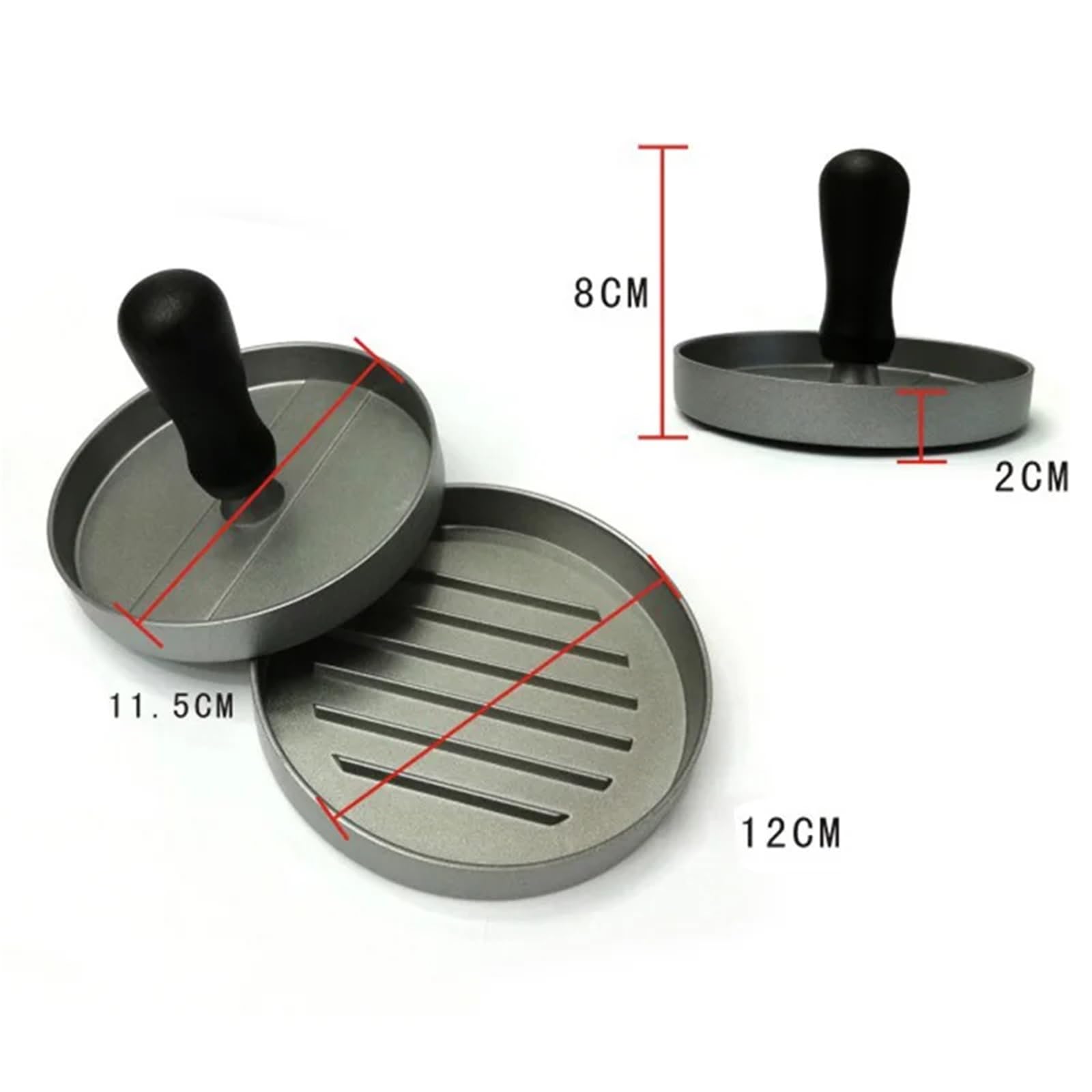 Pressa per Hamburger Macchina for Hamburger, tortino in Alluminio for Barbecue di Carne Manzo Fai da Te | Carta for stampi, pressa for hamburger antiaderente, accessori da cucina(Red)
