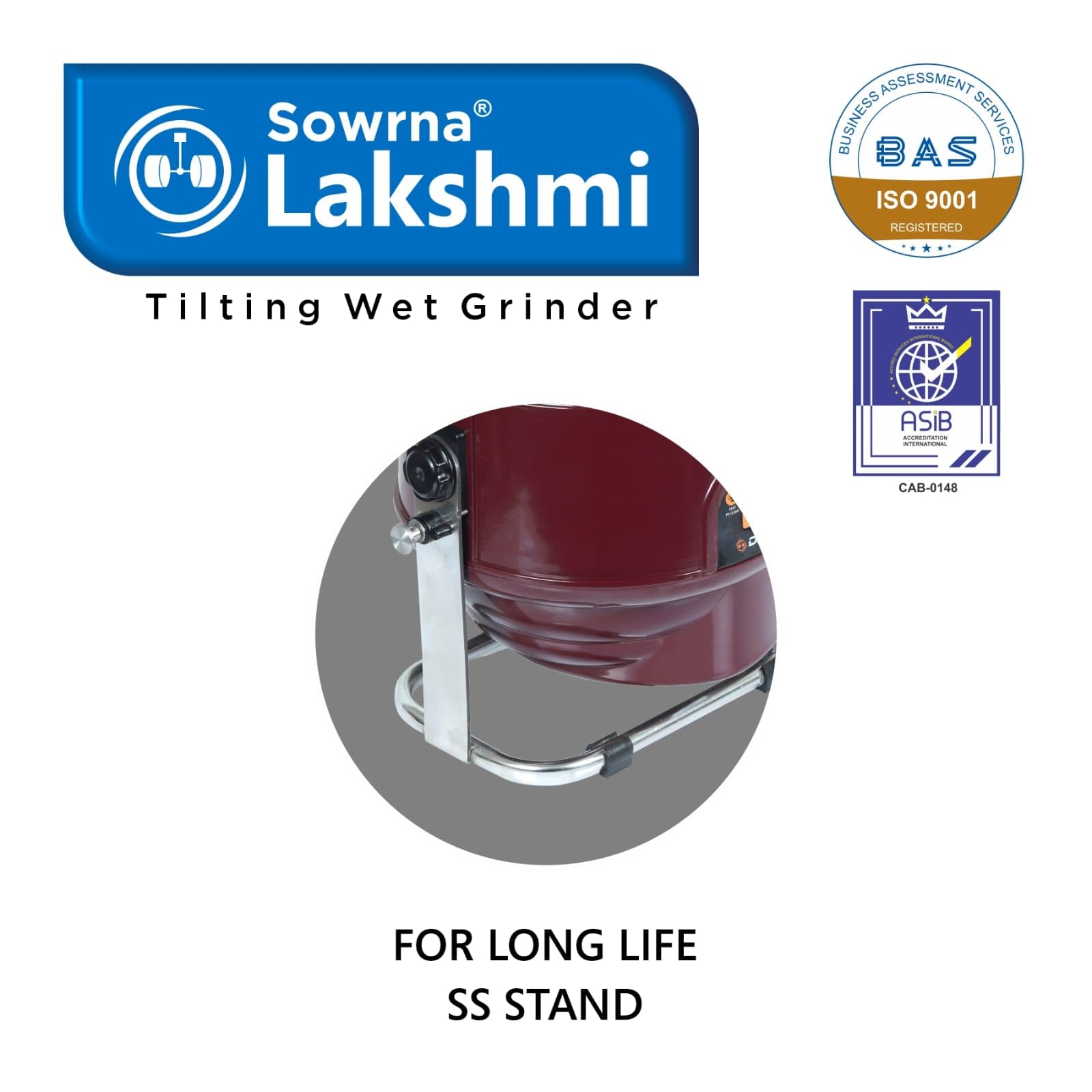 Sowrna Lakshmi Cherry Tilting Wet Grinder - Premium Quality -8