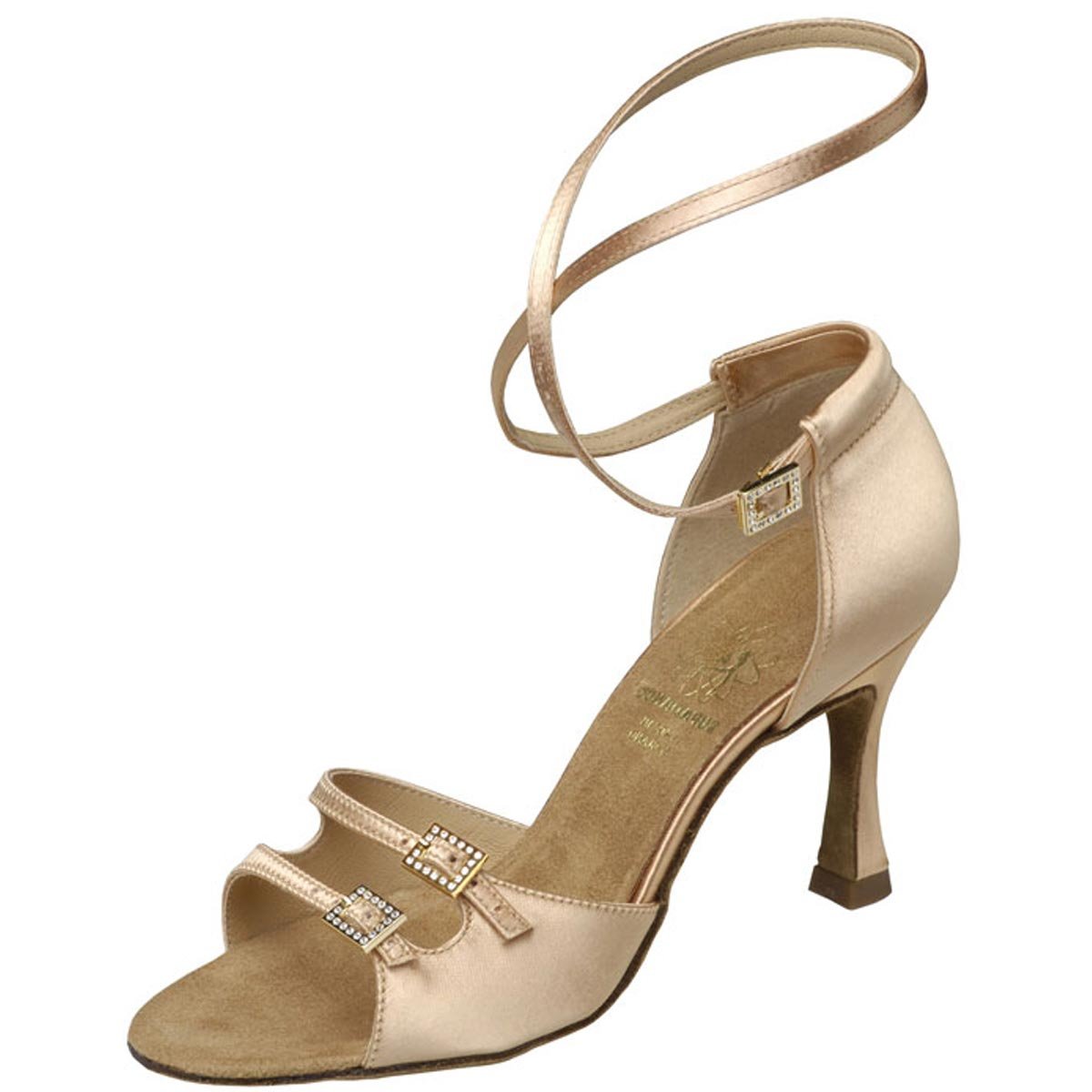 SupadanceLadies Latin Dance Shoes 1618 - Satin Flesh - Regular - 2" Flare [UK 4]