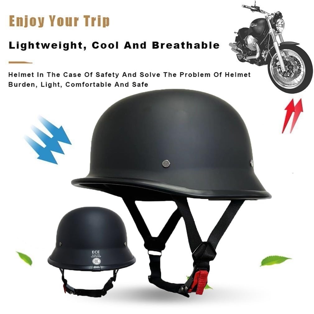 Halbschalenhelm Motorrad Halbhelme Mit Maske und Brille ECE Zertifiziert Motorradhelm Open Face Helm Schnellschnalle Weiche Kinnstütze Unisex/M~4XL 57~68CM