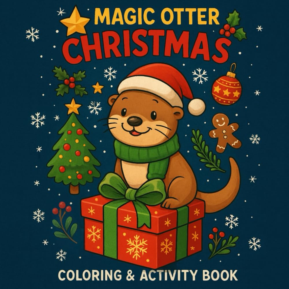 Magic Otter Christmas – Coloring & Activity Book for Kids (Ages 4–8): Adorable Holiday Coloring Pages with Hidden Stars & Bonus Activities