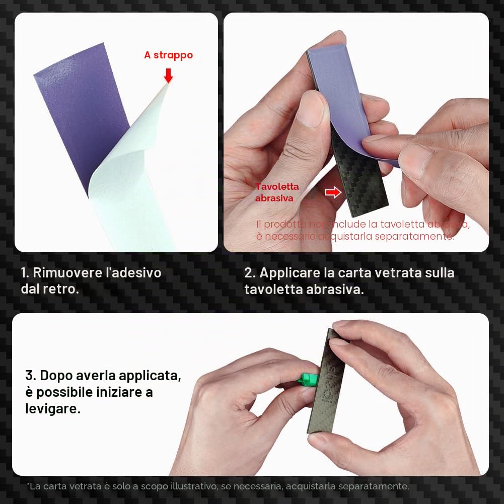 stedi Bastoncini Di Levigatura In Fibra Di Carbonio, Strumenti Per Modellismo Hobbistico, Set Di 7 Pezzi (3“×0.6”, 3“×0.4”, 3“×0.2” E 4 Tavolette Per Levigare I Dettagli) Per Carta Vetrata Appiccicosa