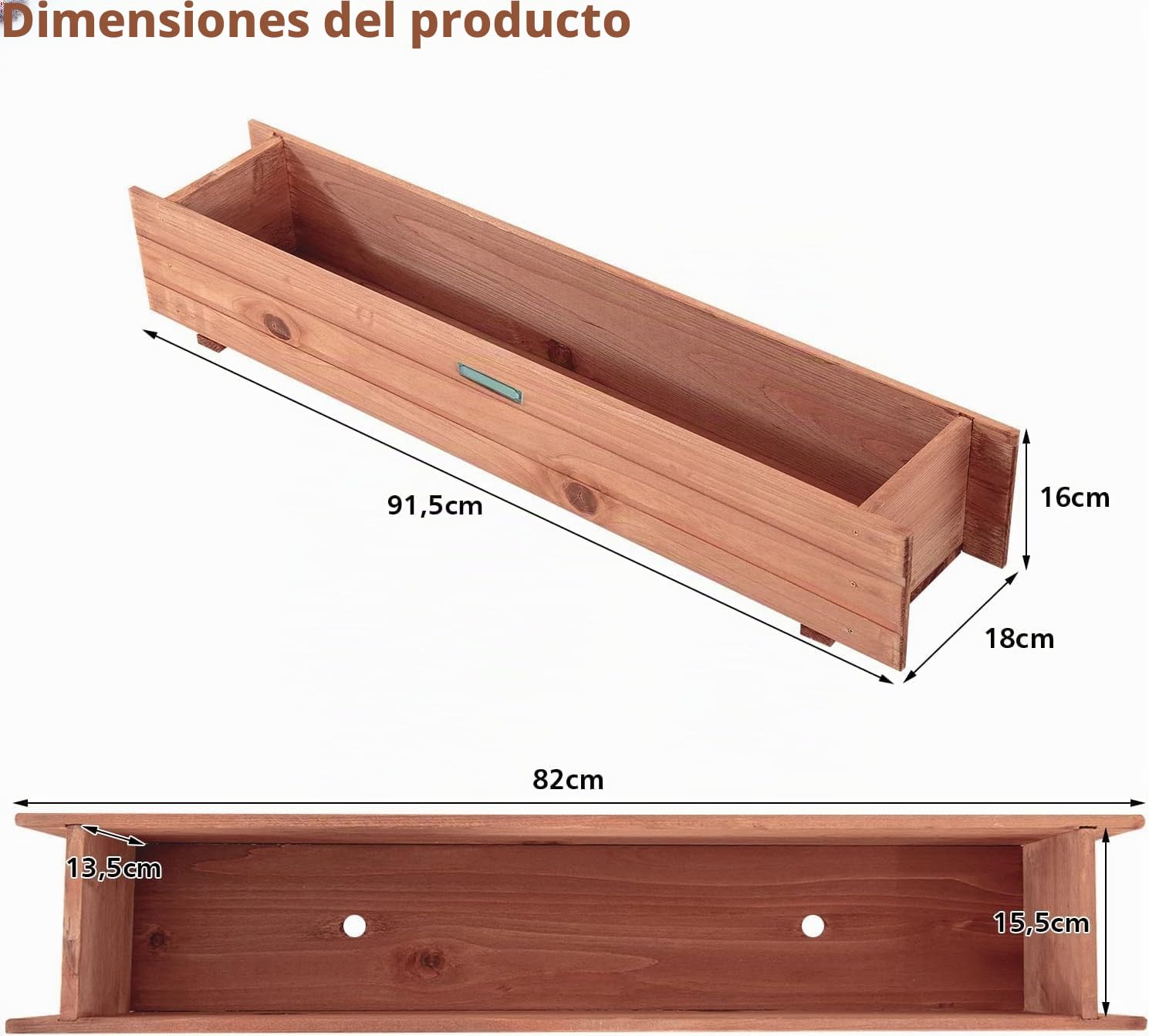 FANTASK Jardinera de Madera, bancal de jardín para Verduras, Frutas, Hierbas, jardineras para jardín, césped, terraza, balcón, marrón