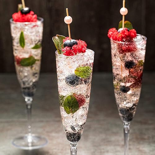 Miniatura 7 de Restaurantware Flauta de champán de boda de plástico blanco de 4 onzas, 1 pieza, 7 12 pulgadas x 2 14 pulgadas x 2 14 pulgadas, caja de 20 unidades