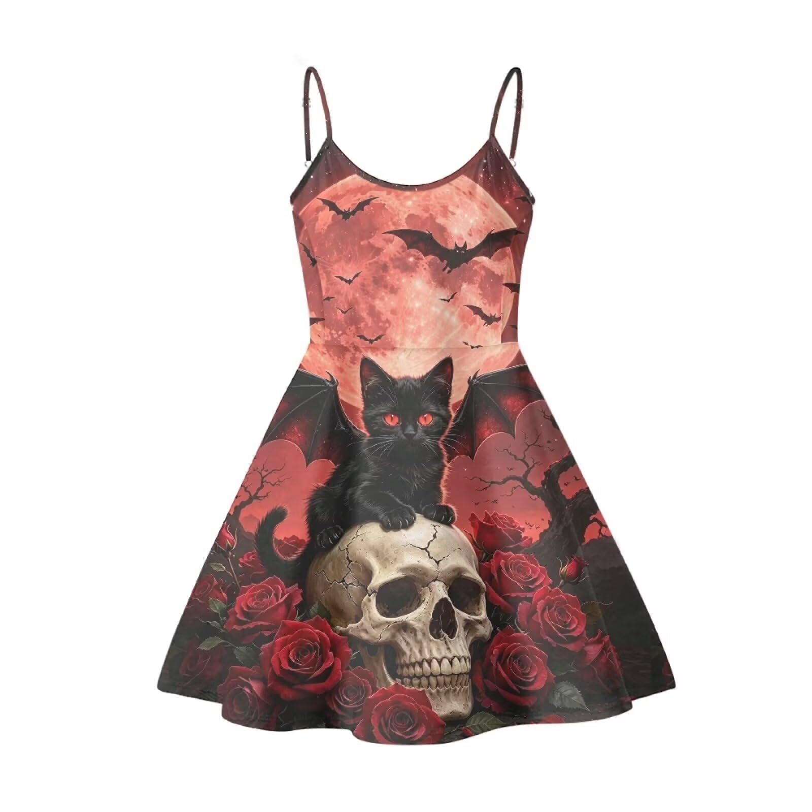 Women's Spaghetti Strap Dress Summer Casual Swing Sundress Girls Beachwear Swing Mini Dress