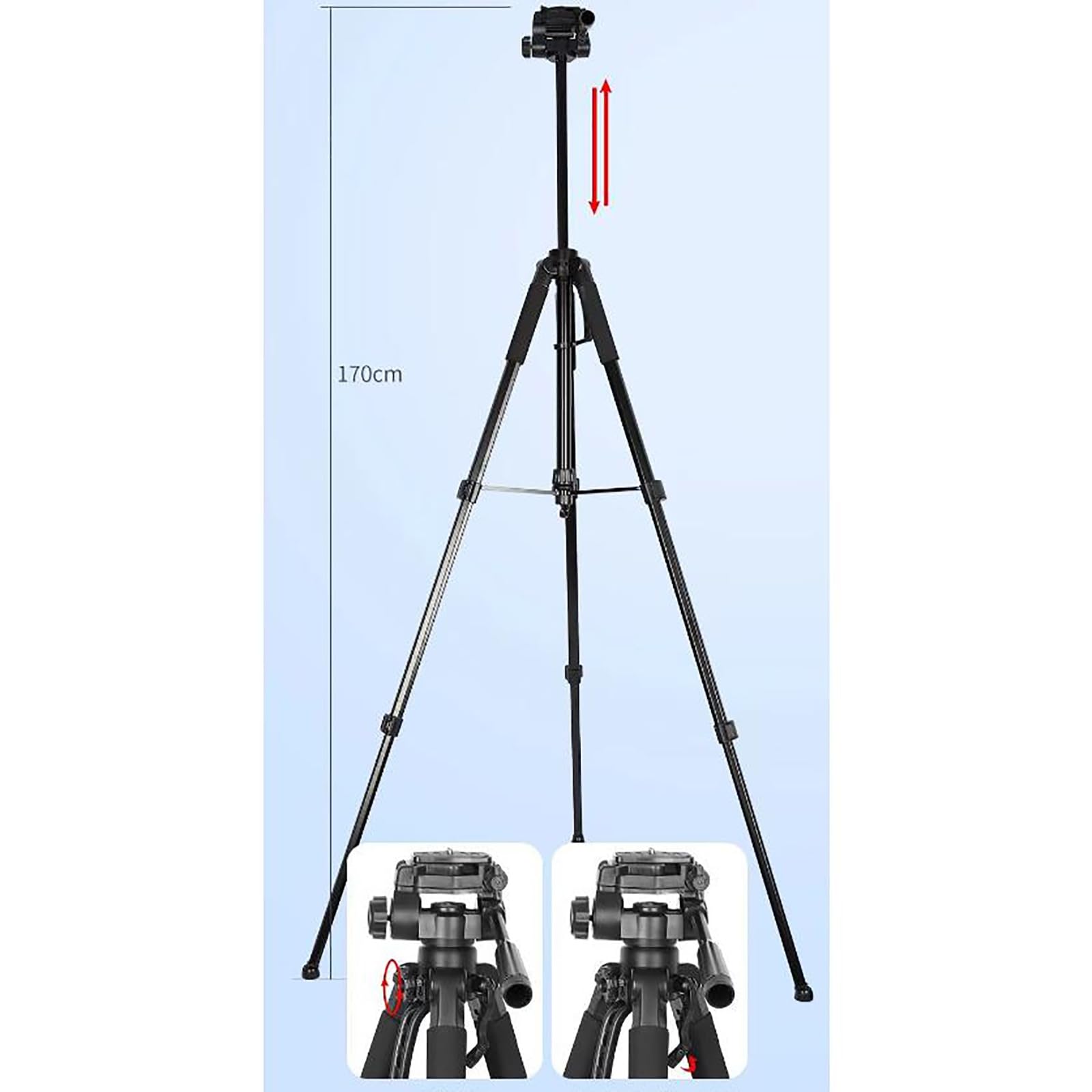 Trípode para Teléfono Soportes for trípode for cámara Fotografía de Estudio Trípodes for Retratos fotográficos para Uso Diario(5-Section)