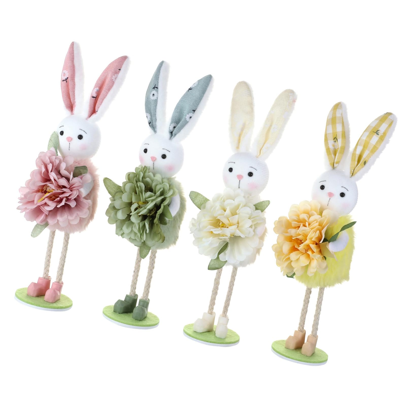 Piceioep Of 4 Portable Rabbits Ornament for Easter Themed Decorations Suitable for Kids Rooms and Family Activities Easter Rabbits
