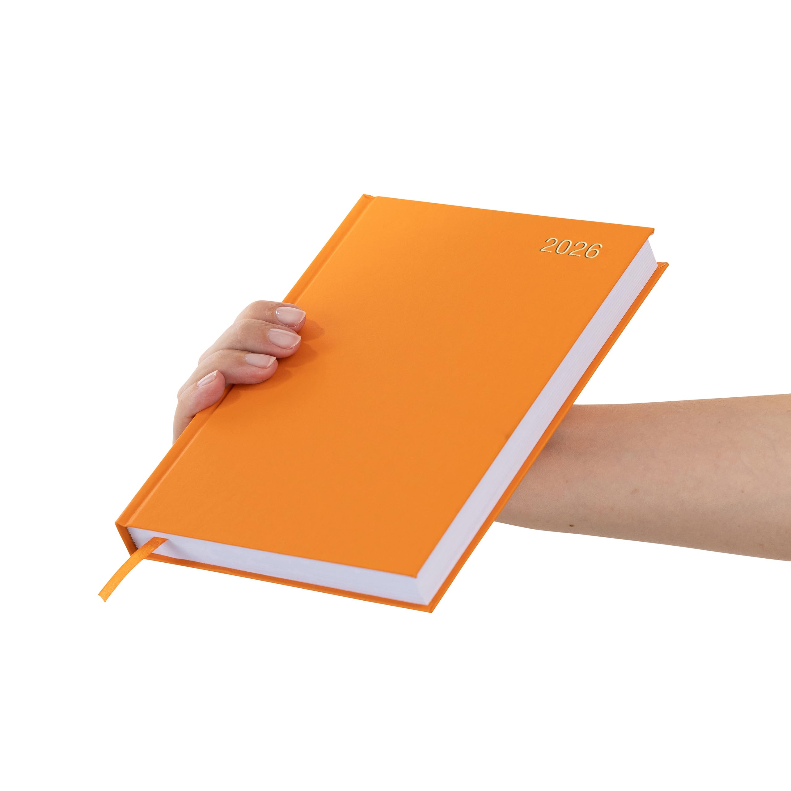 evelay 2026 Diary A4 A5 Day to Page Hardback Full Year Planner Organiser Journal (A5 Page a Day, Orange) - Image 2