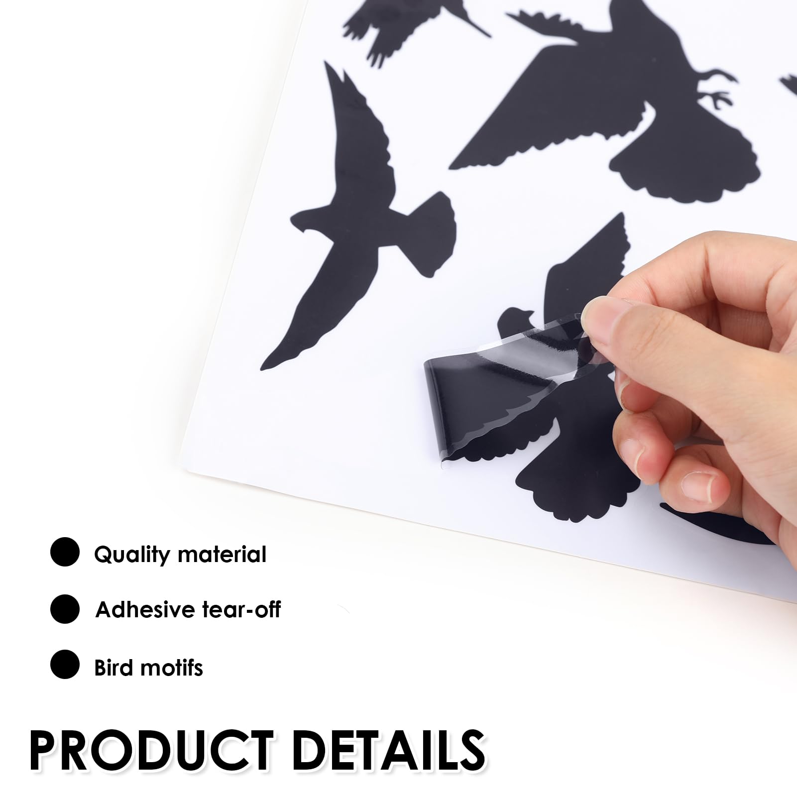 36 Stück Vogelschutz Aufkleber Für Fenster - Schwarze Anti-Kollisionsaufkleber Aus PVC