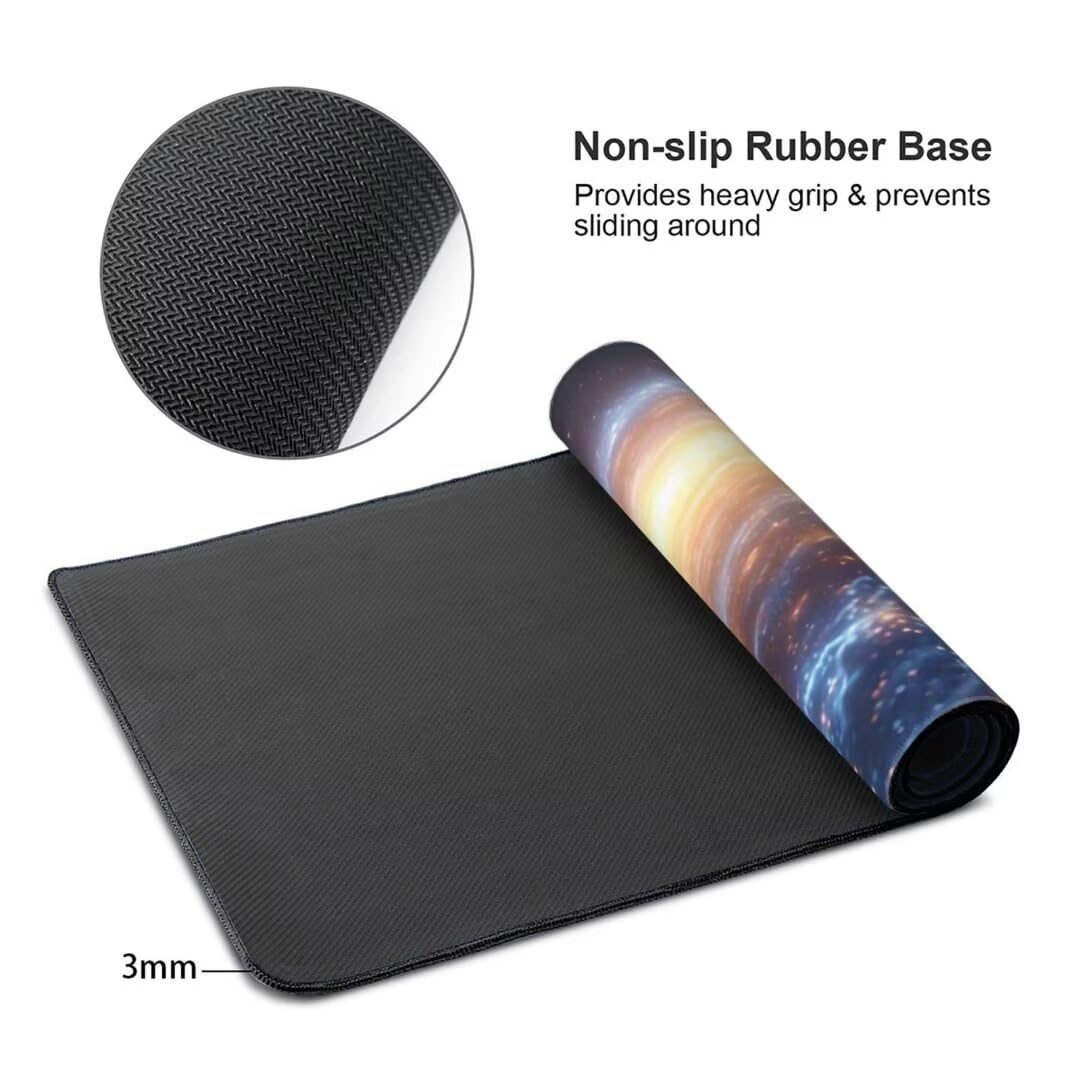 Alfombrilla de ratón 1400x600x3 MM, Alfombrilla Ratón XXL Extendida de Gran Tamaño con Bordes Cosidos, Base de Goma Antideslizante Almohadilla para Teclado, Cielo de ensueño S-9737