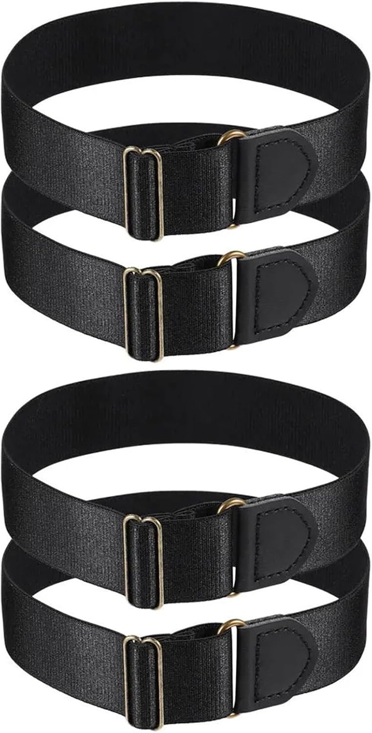 Sleeve Garters for Men 16pcs Adjustable Elastic Sleeve Holders Anti Slip Armbands Shirt Garters for Shirts
