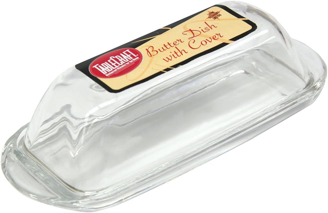 Tablecraft Clear Glass Butter Dish