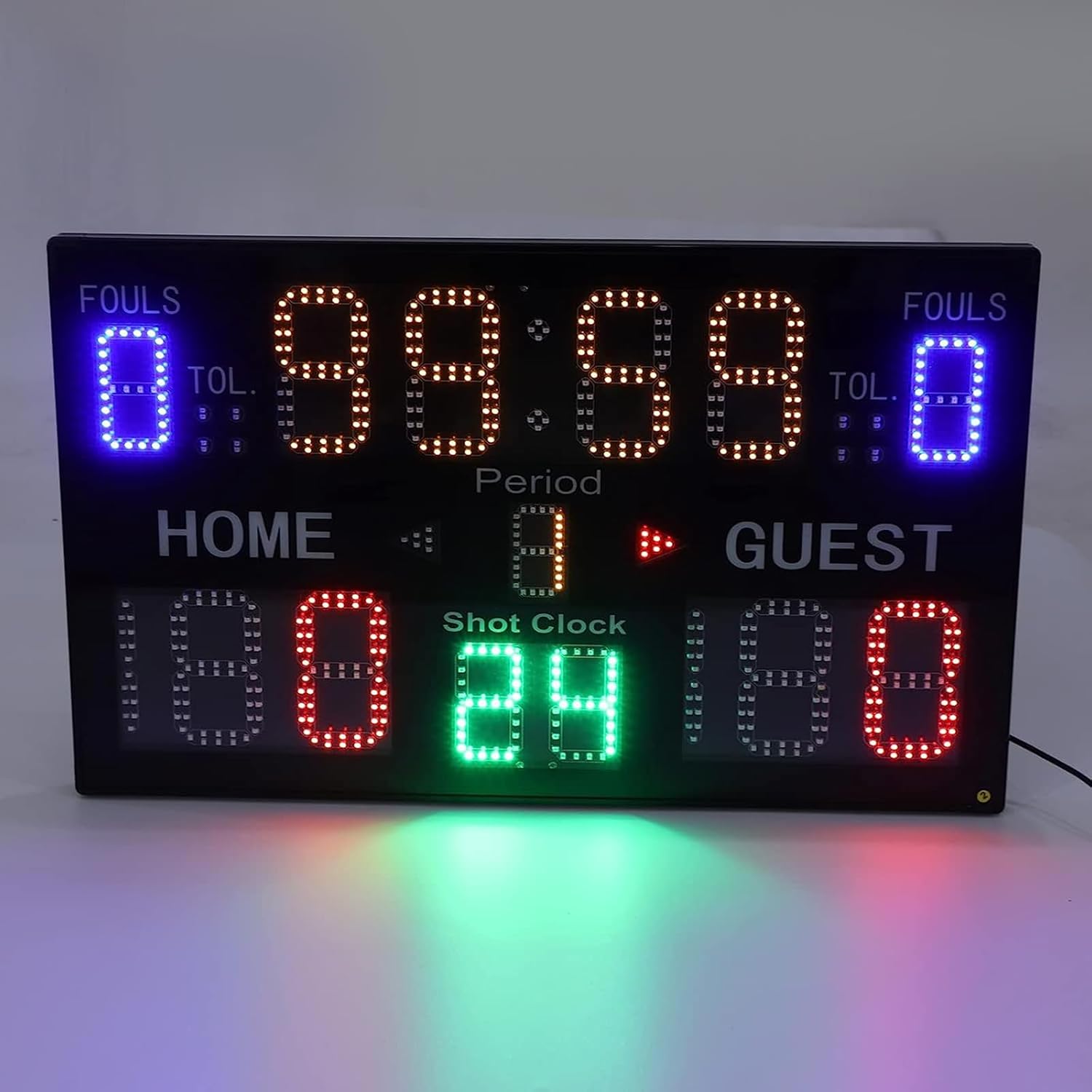 LED Digital Scoreboard, 15 Digit Indoor Score Keeper, with Buzzer and Remote, Countdown Timer, for Basketball Soccer Volleyball,