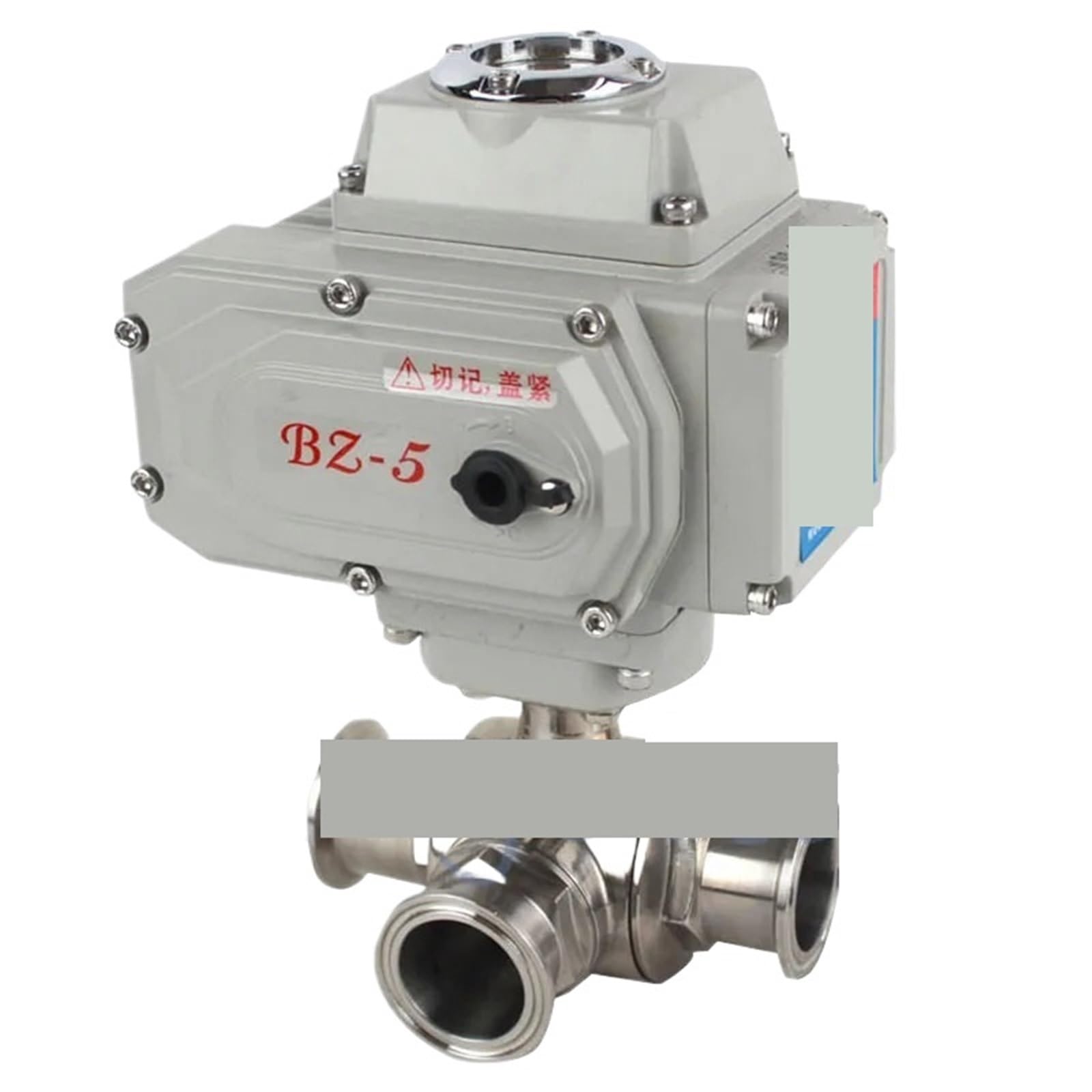 Uyuubnk T Type 1Pcs Ac220v 4" Stainless Steel 304 Motorized Three Way Ball Valve Tri Clamp Od 119Mm(T Type)