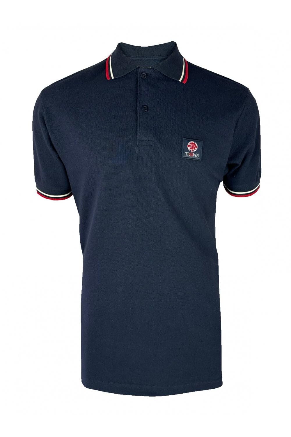 Trojan Men's Navy Flag Badge Pique Short-Sleeve Polo Shirt - Tr/9077